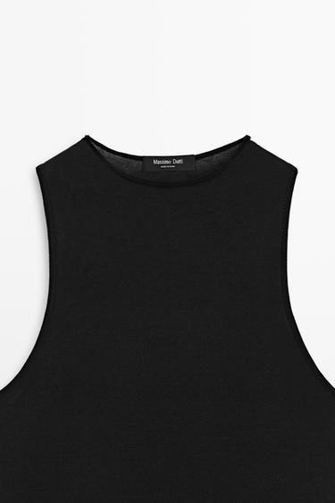 Lace detail halter top — BLACK 9
