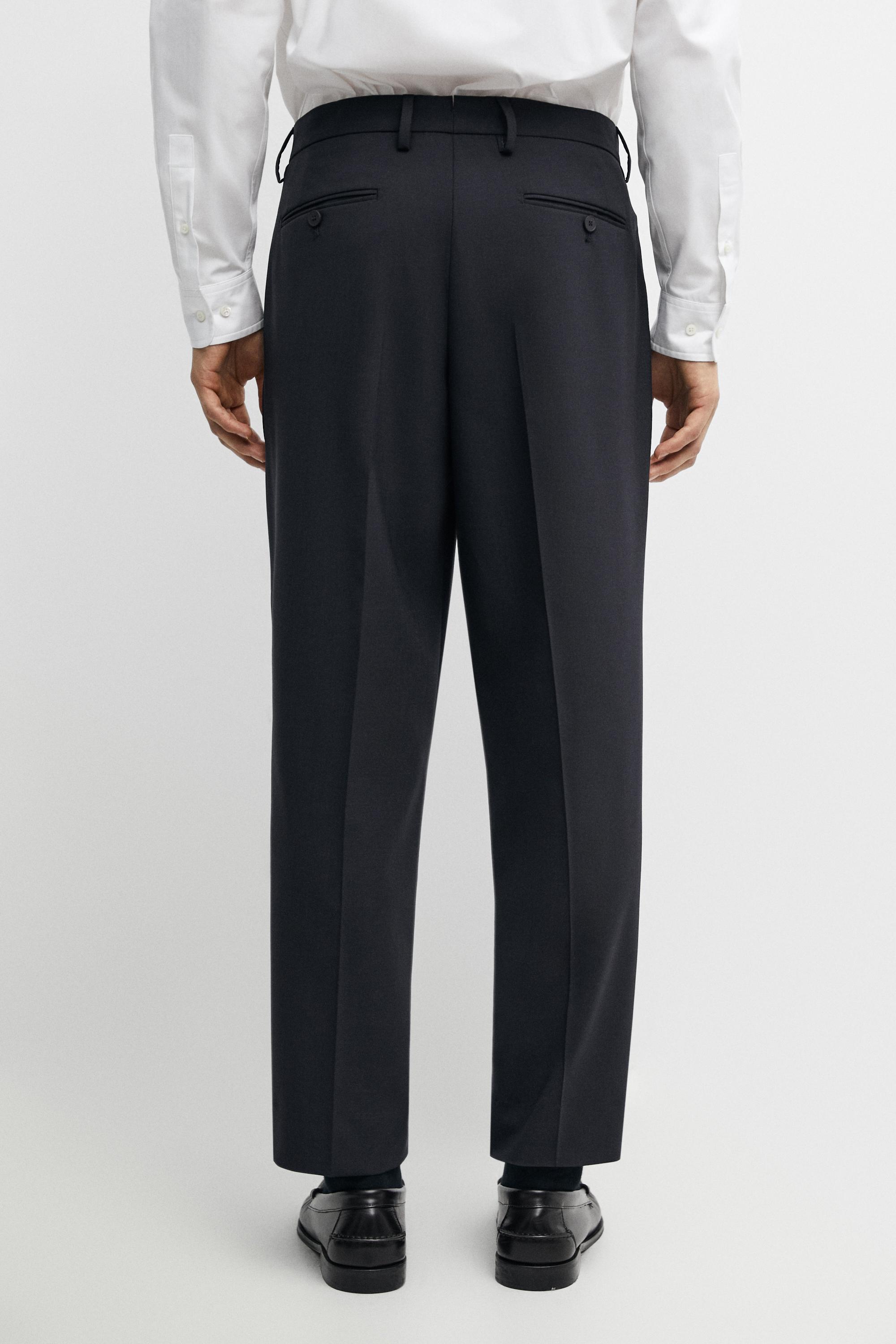 Wool blend suit pants — NAVY BLUE