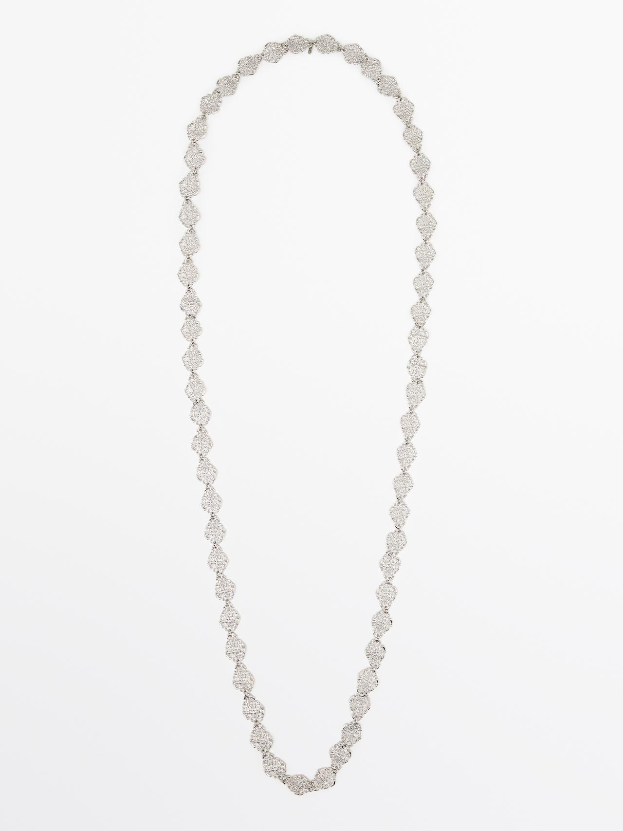 Collar Largo Multiposición Encaje - Plata - 01 - Massimo Dutti - Mujer