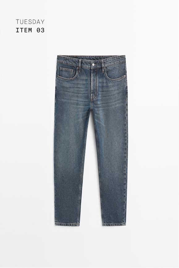 Slim fit cropped jeans — MEDIUM BLUE