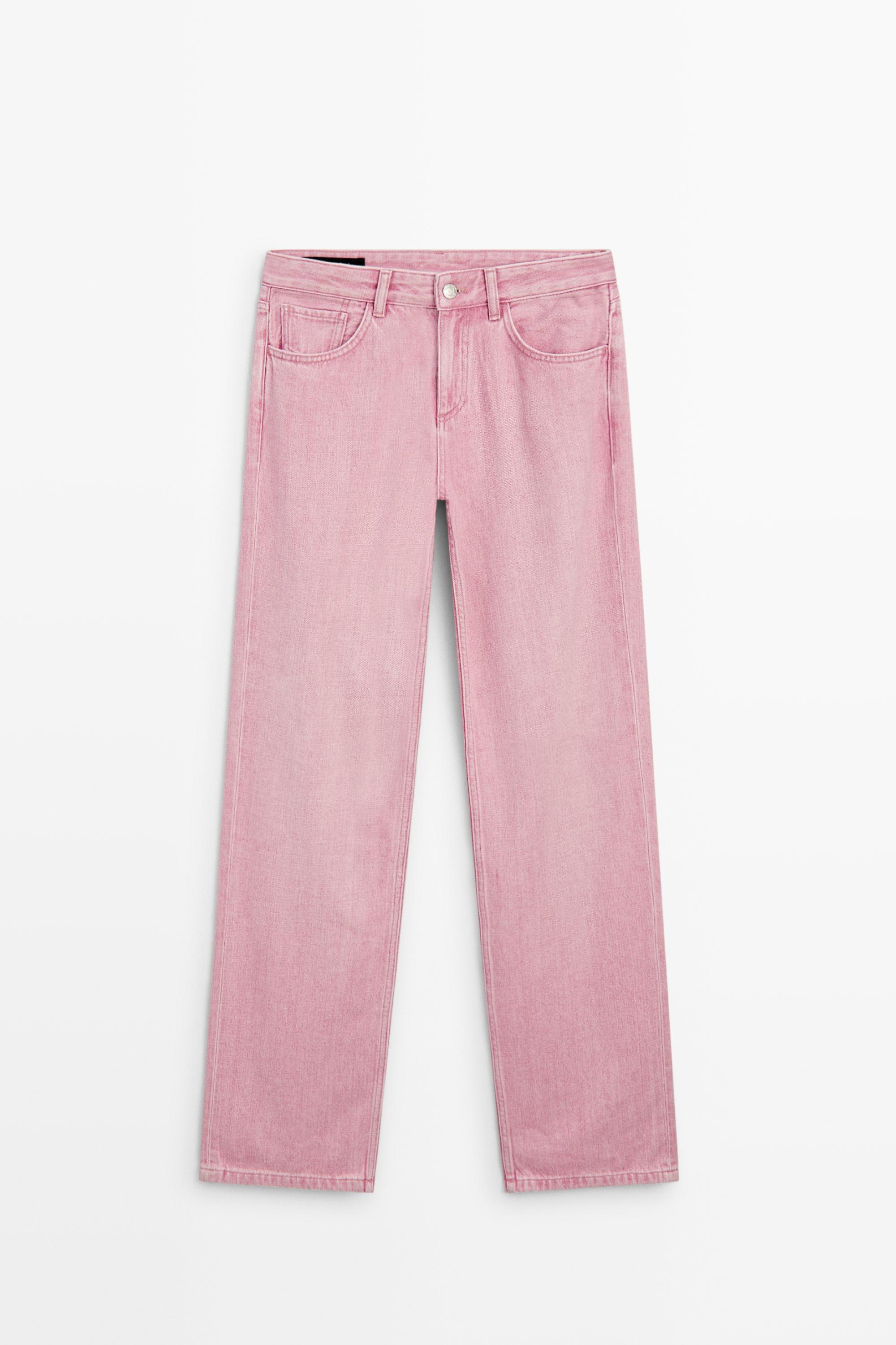 Low-rise straight-leg jeans — PINK