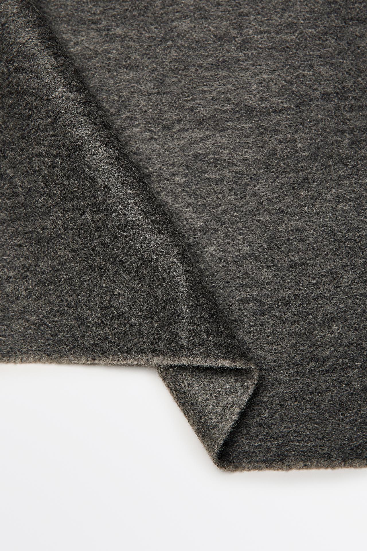 100% cashmere two-tone reversible scarf — ANTHRACITE GREY