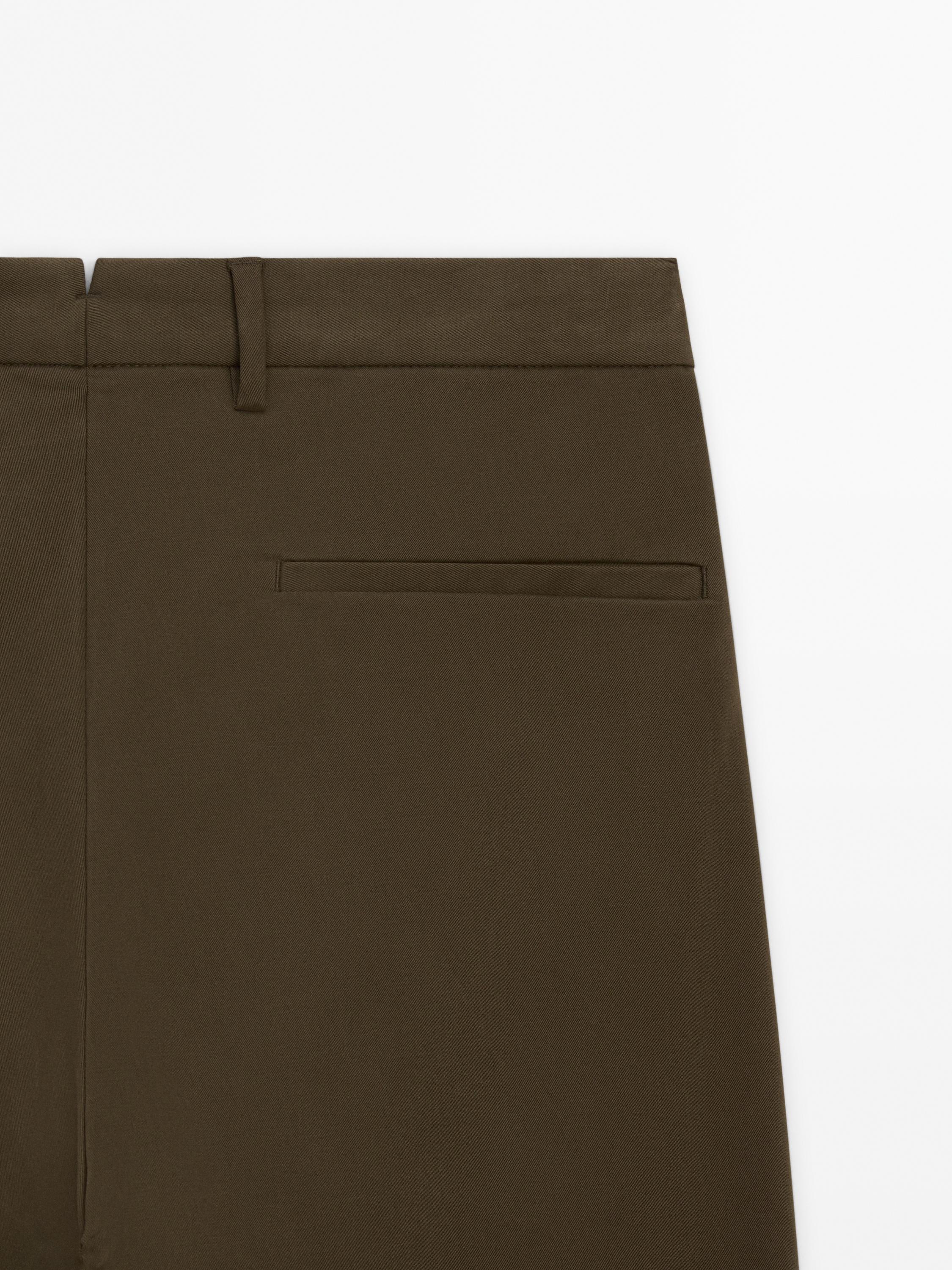 Pantaloni relaxed fit din amestec de bumbac