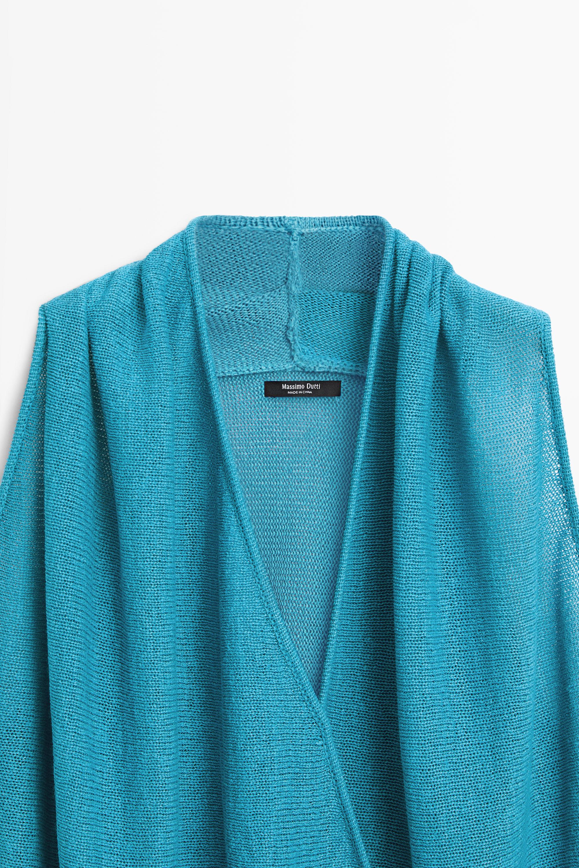 Linen blend crossover top — TURQUOISE