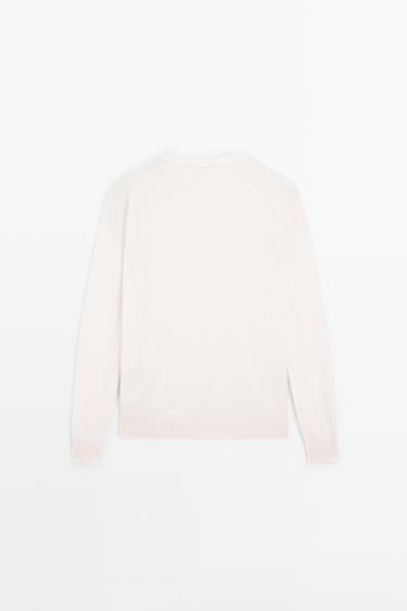 100% cashmere long sleeve sweater — CREAM 6