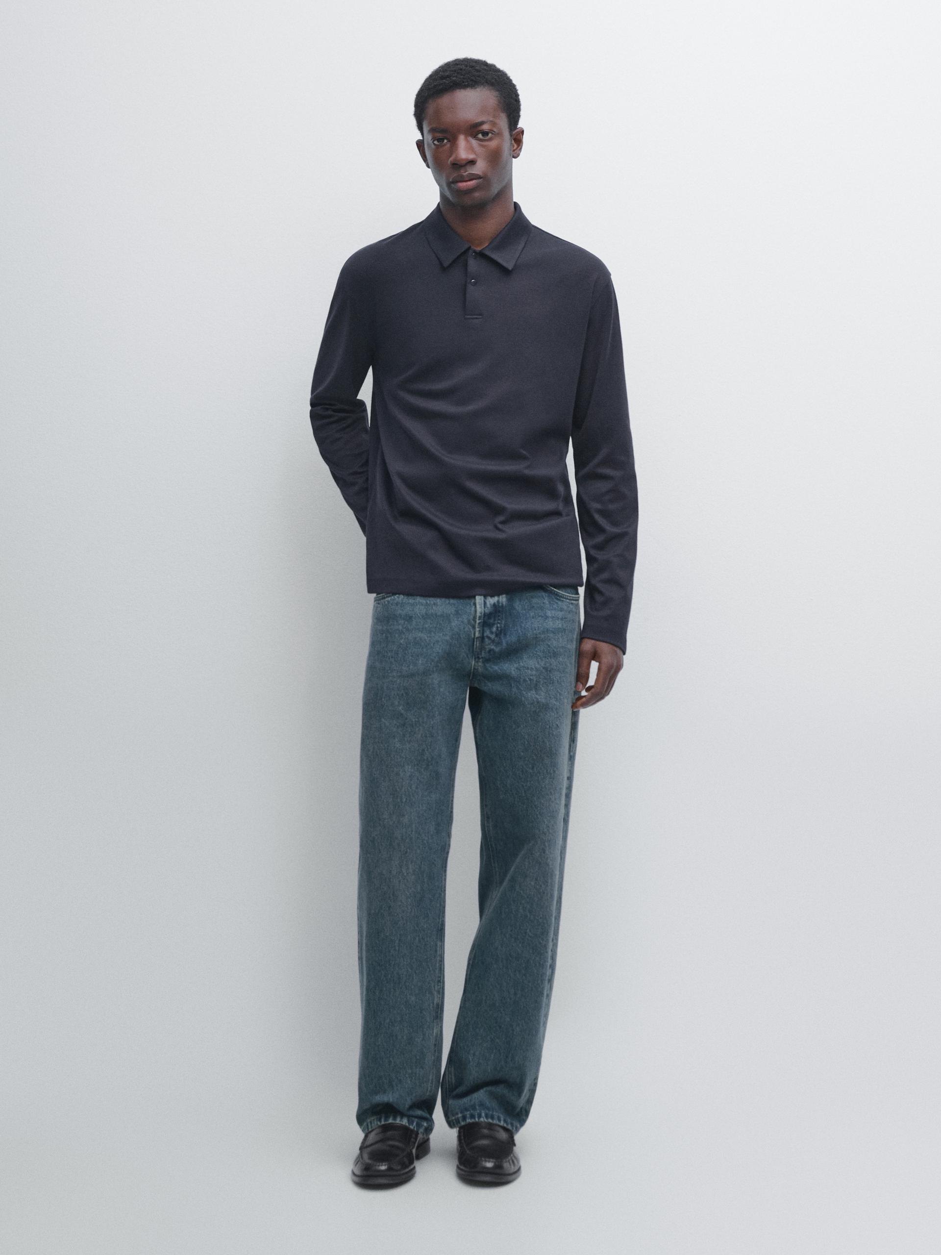 Jeans Wide Leg - Azzurro Medio - 29 - Massimo Dutti - Maschile