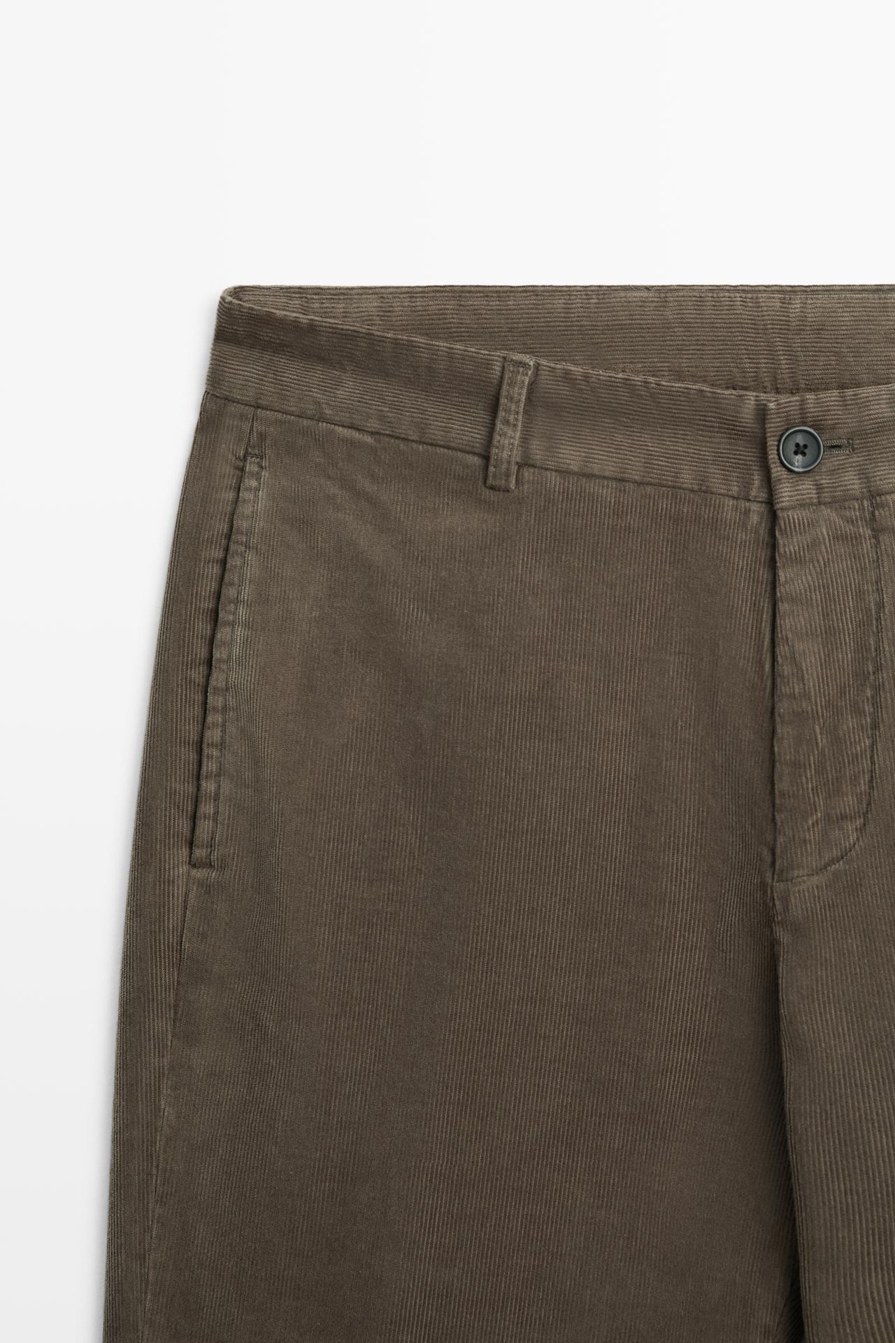 Slim fit corduroy pants — GREEN