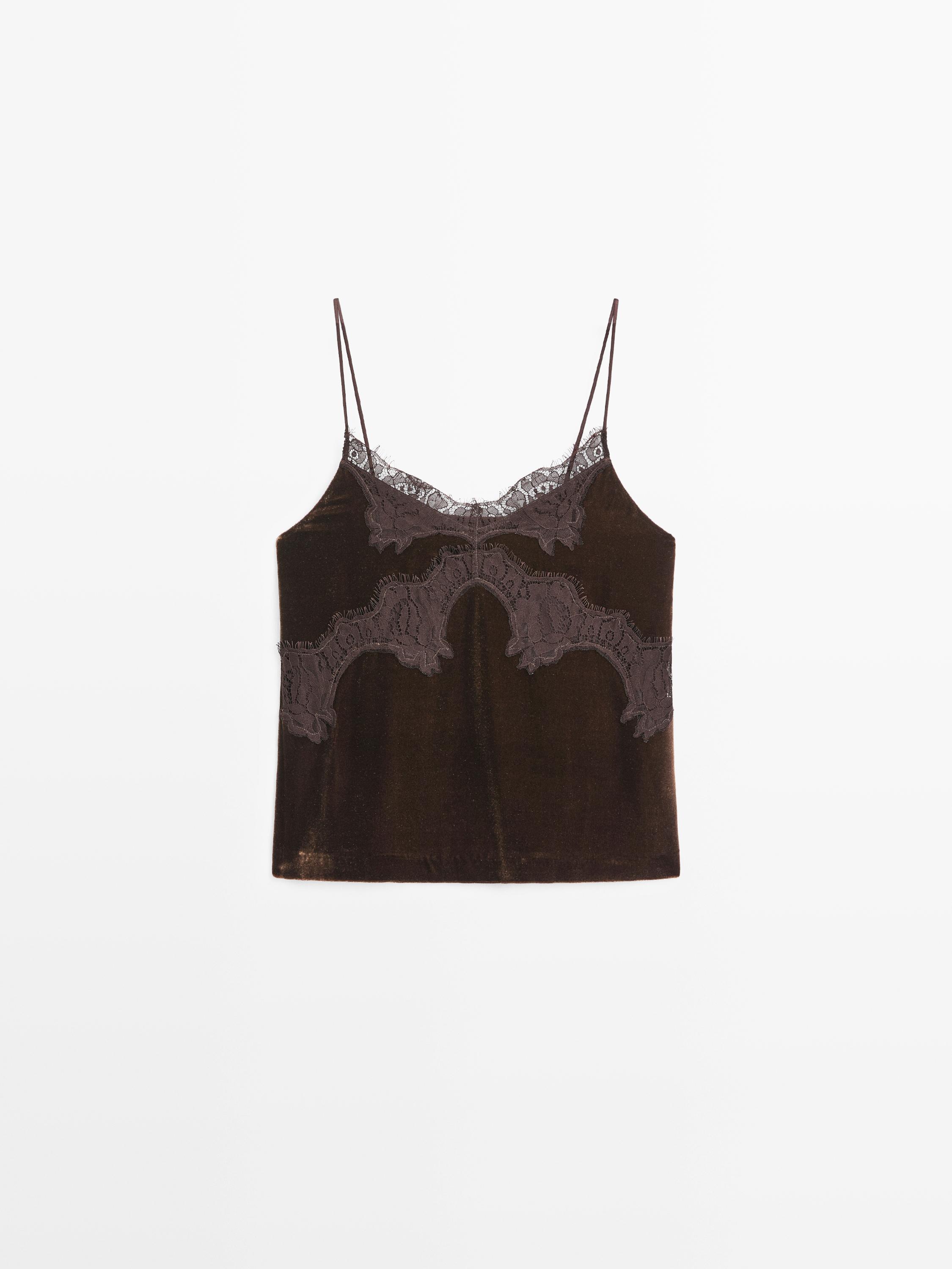 Top nuisette en velours