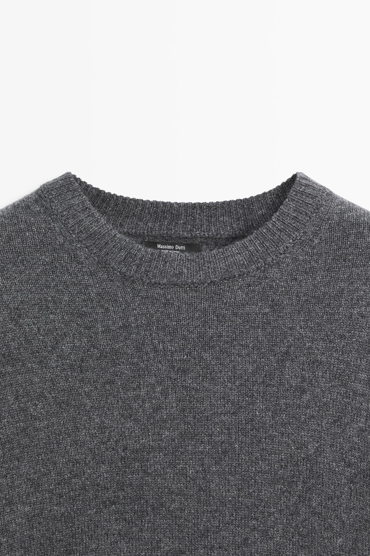 100% cashmere oversize knit sweater — ANTHRACITE GREY