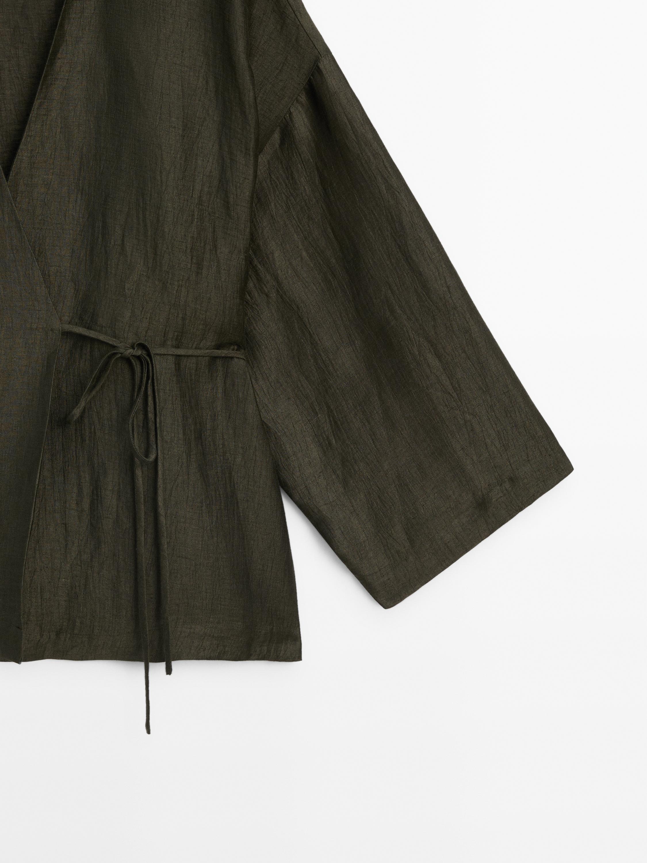 Kimono fluido mezcla lino
