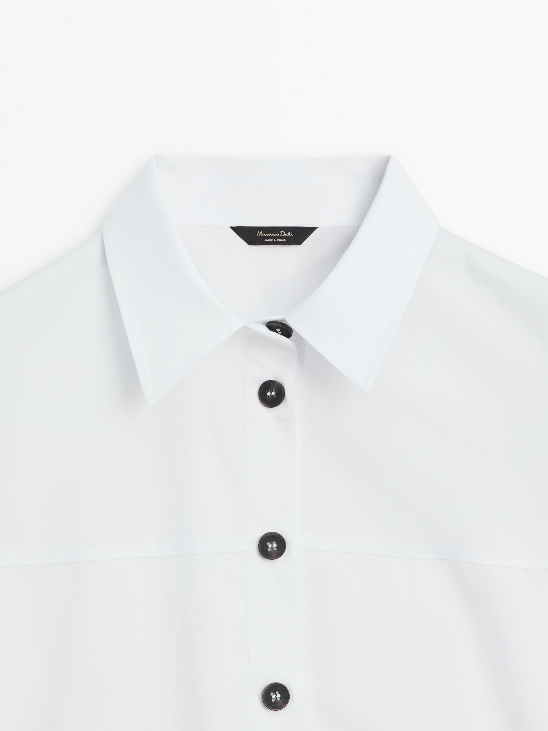 Chemise cropped en coton ensemble