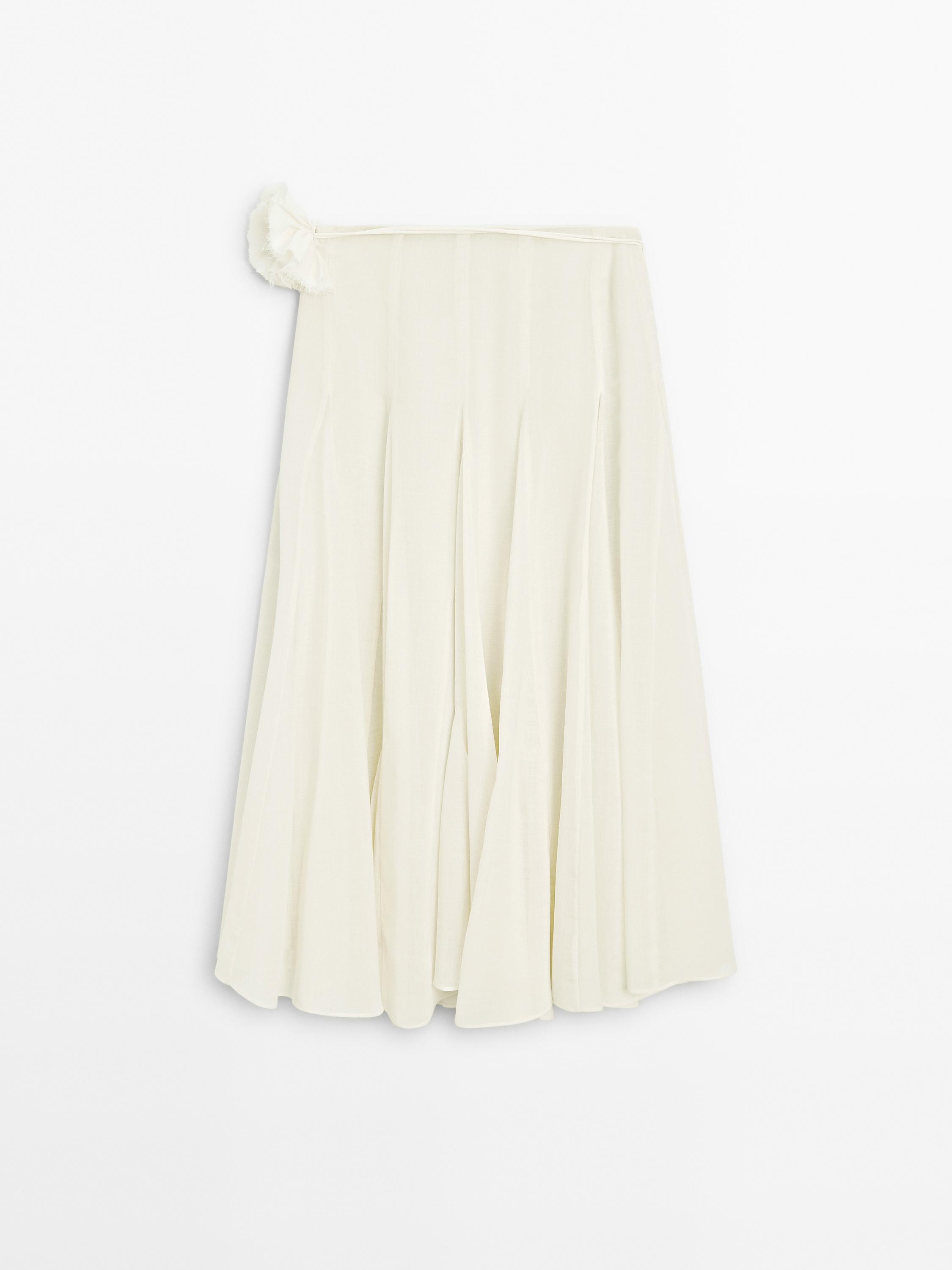 Wool blend flared midi skirt - Studio