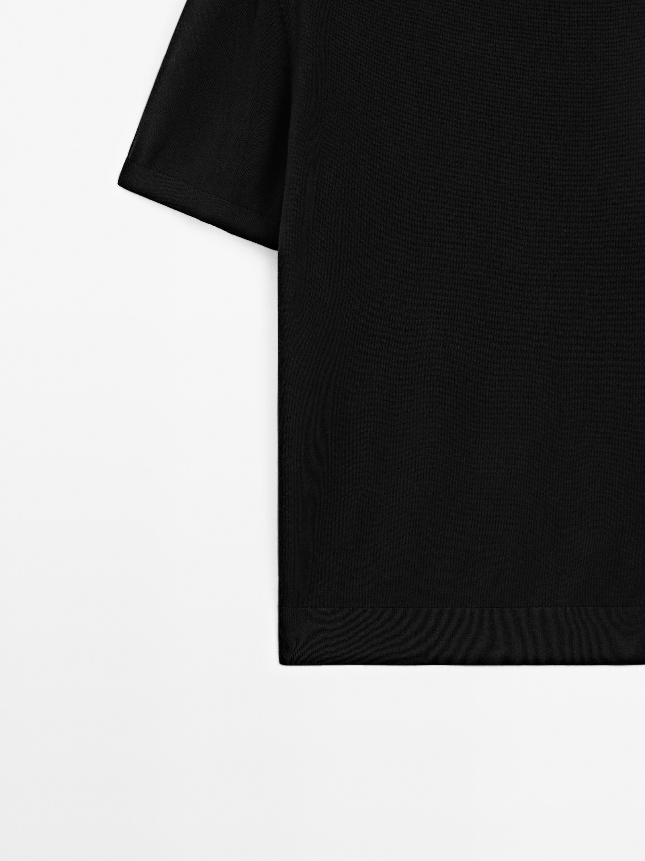 Crew neck cotton blend T-shirt