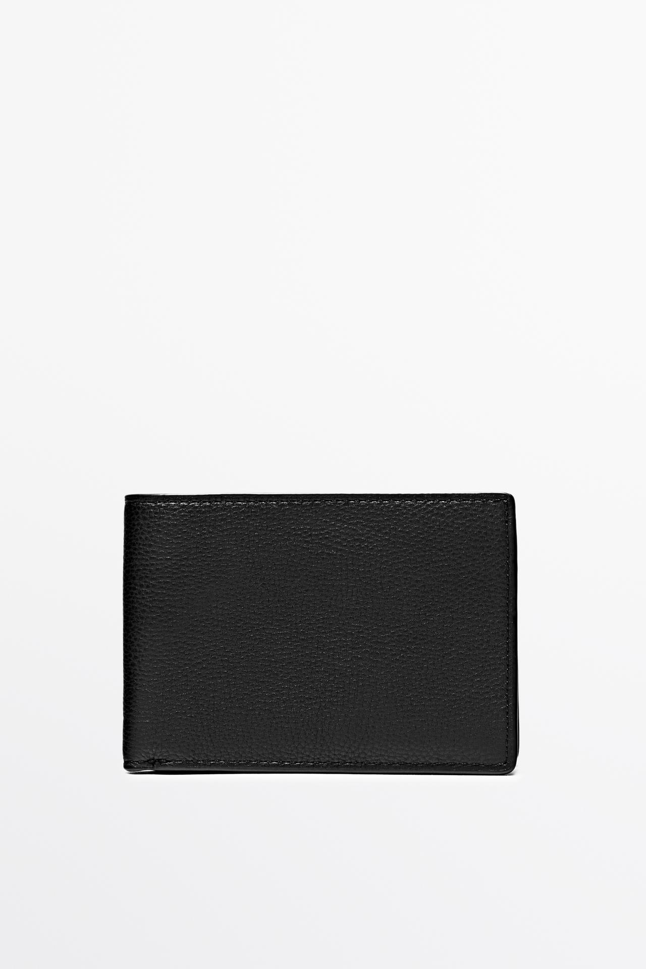Landscape nappa leather wallet — BLACK