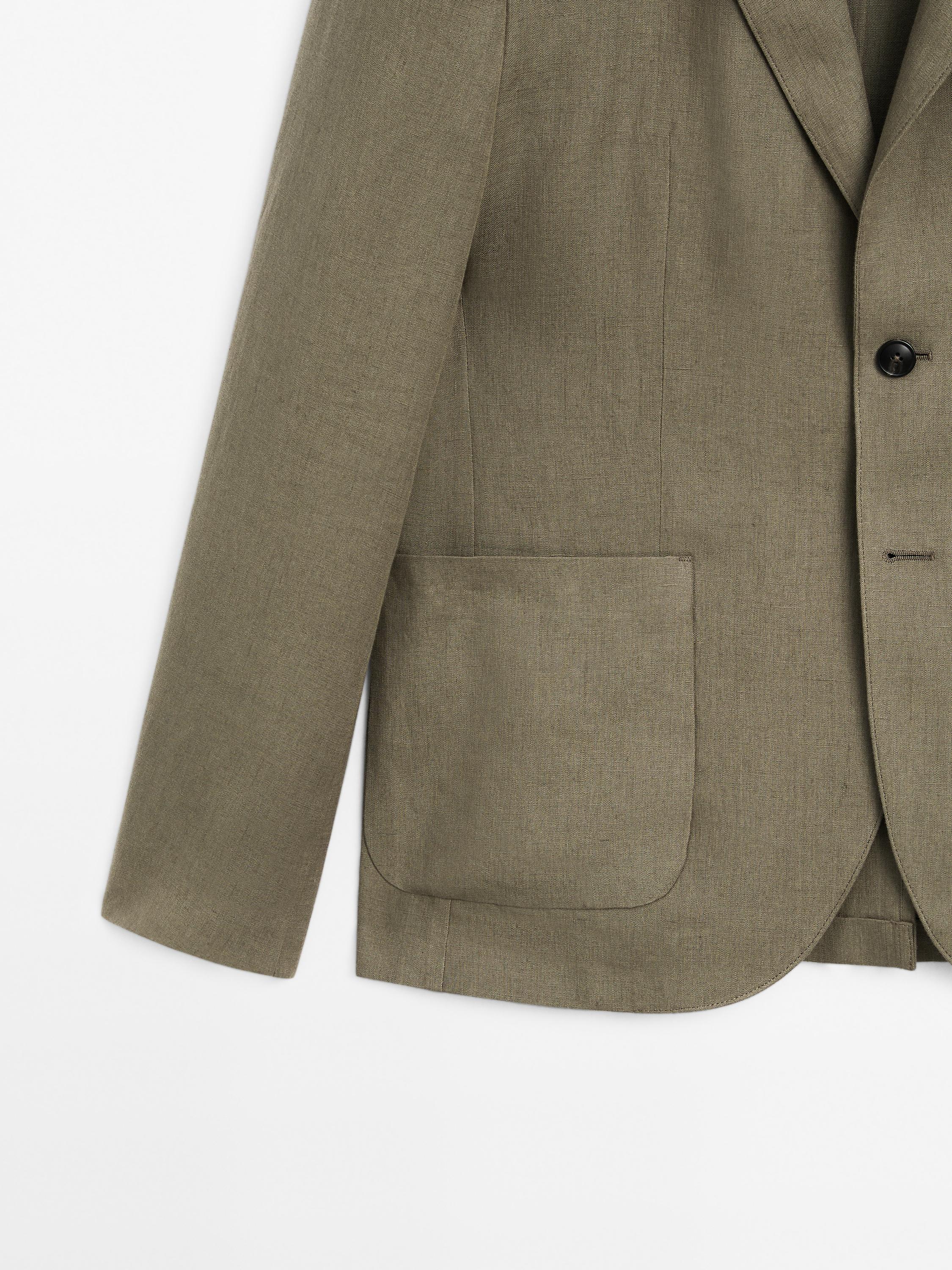 100% linen blazer — GREENISH