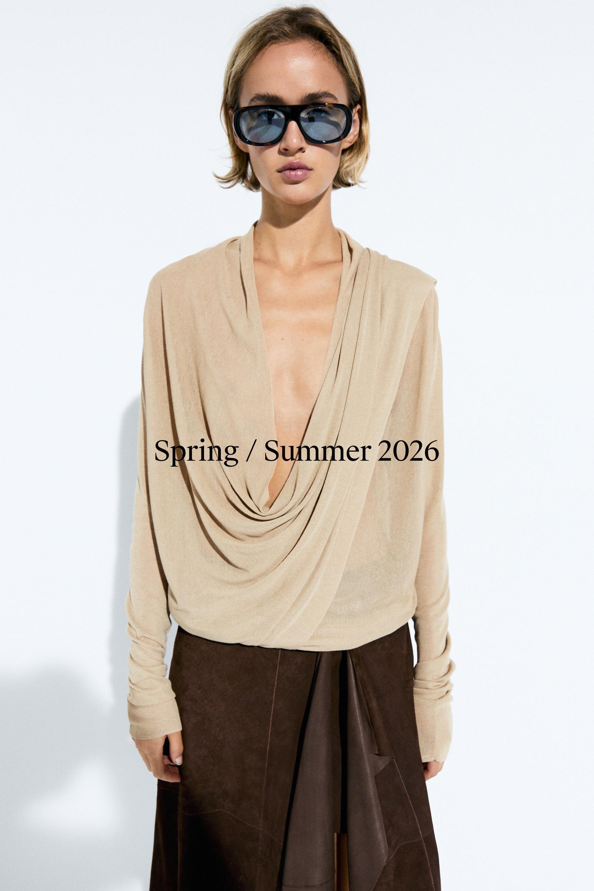 Draped wrap-effect knit cardigan — SAND