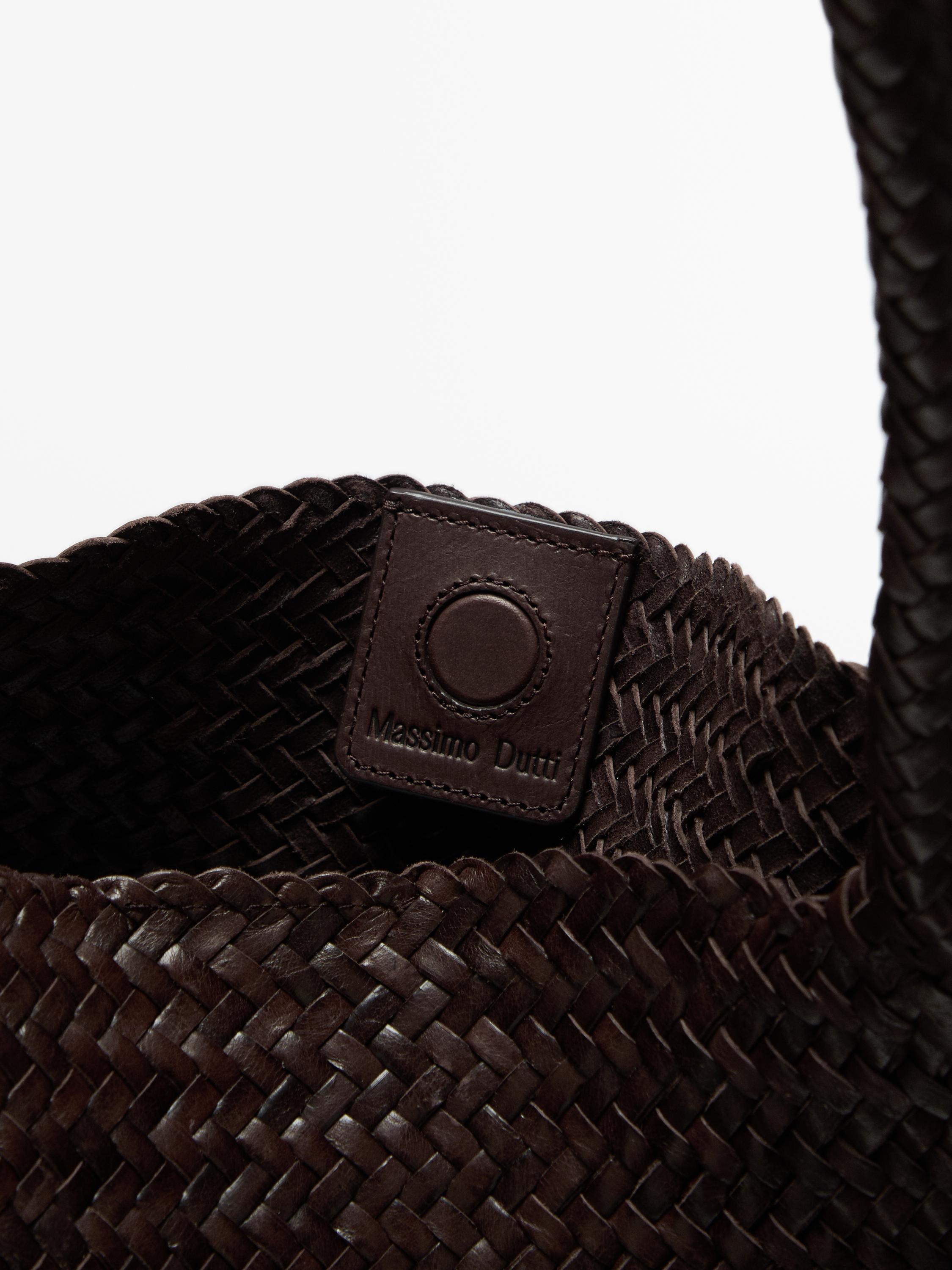 Large braided nappa tote bag