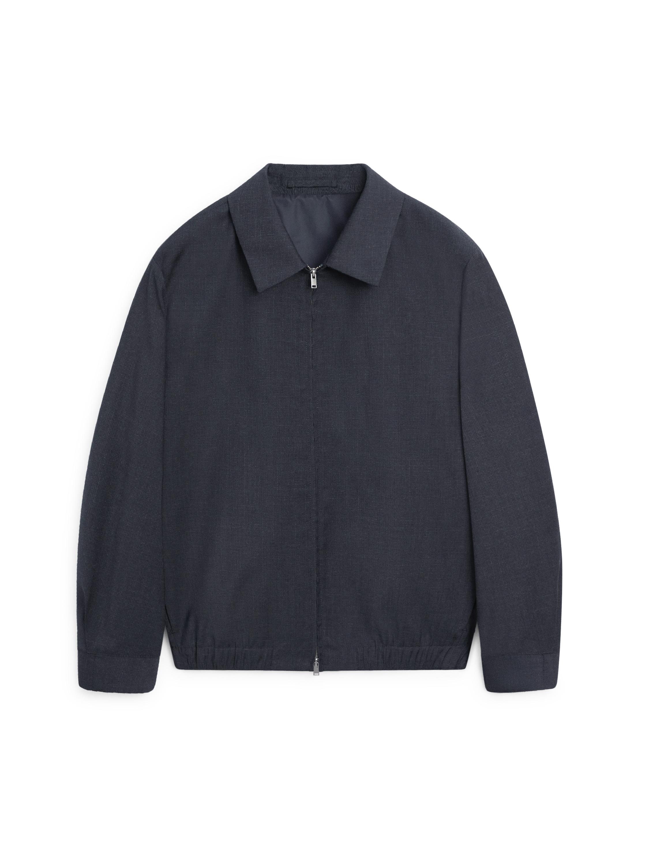 Houndstooth wool jacket — NAVY BLUE