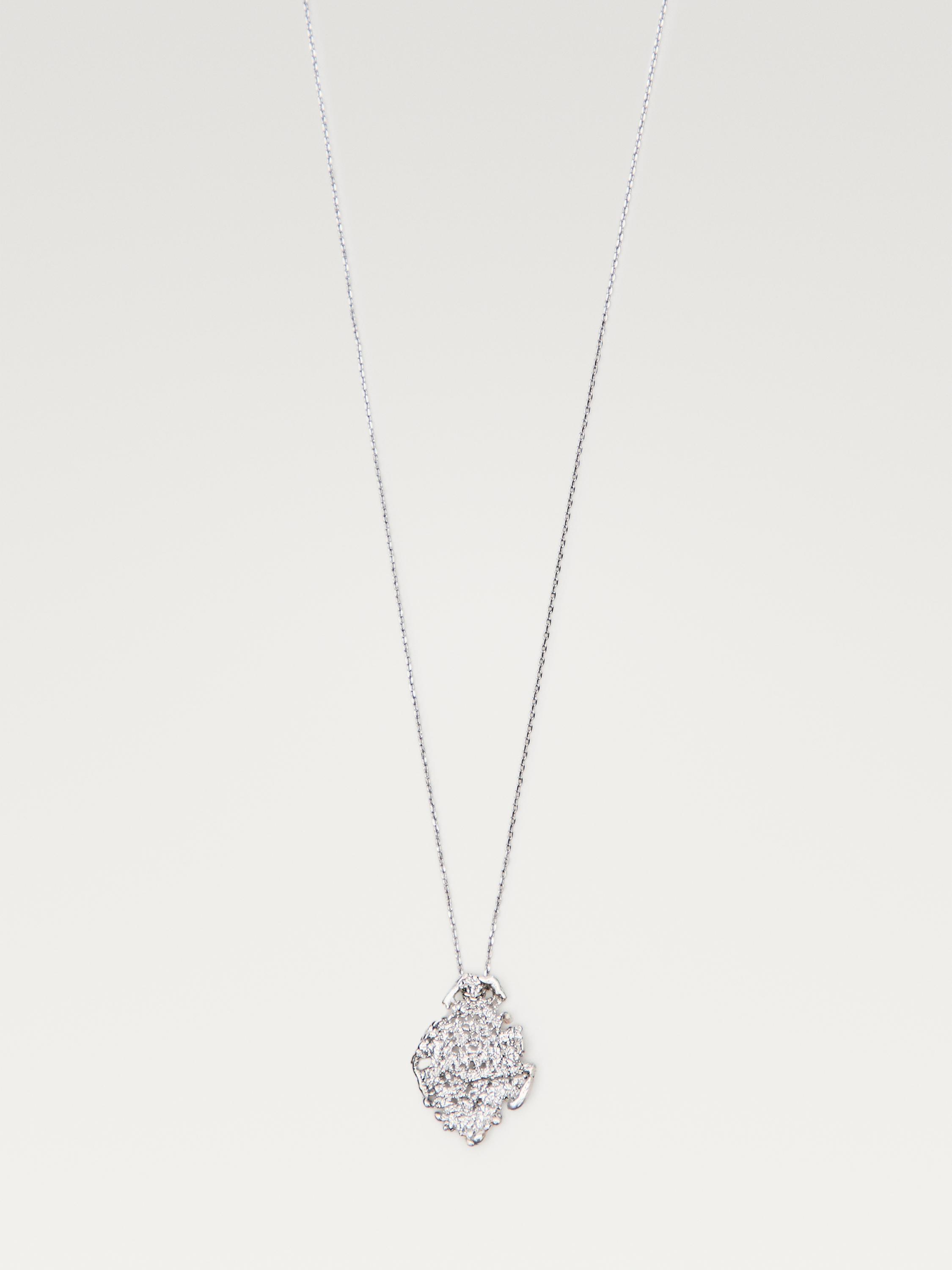 Mini necklace with lace piece pendant — SILVER