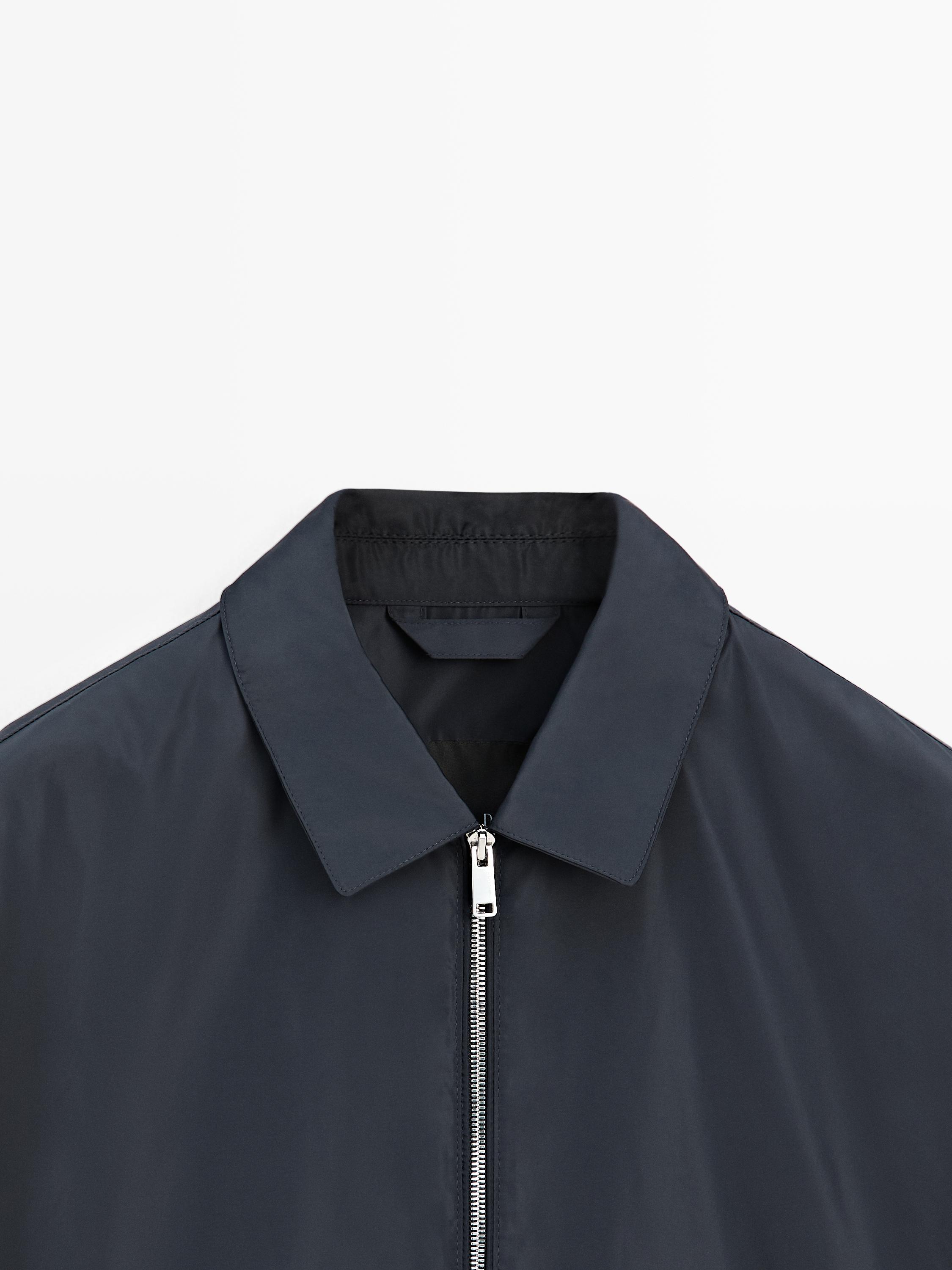 Short technical fabric jacket — NAVY BLUE