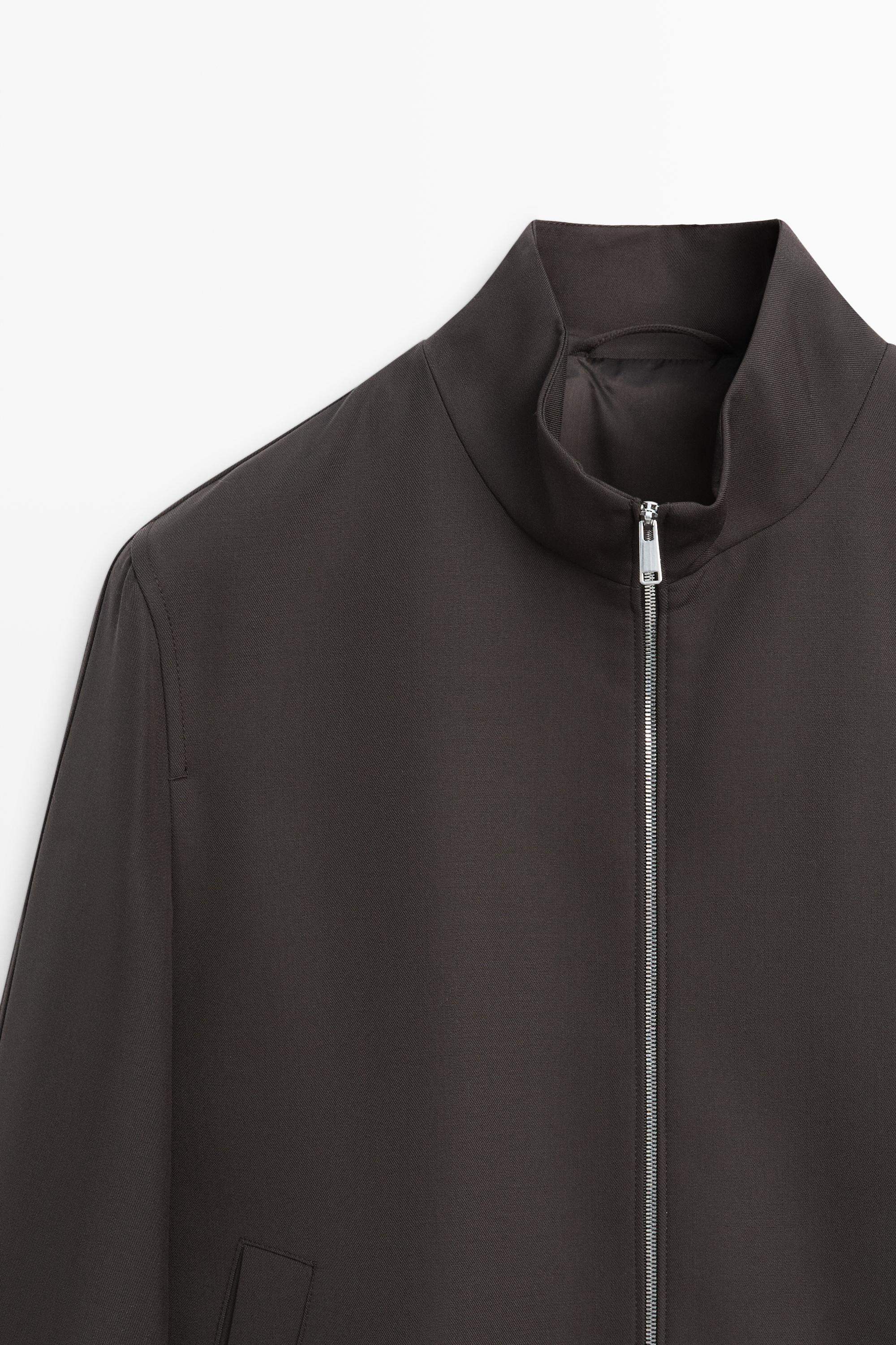100% cool wool total look jacket — BROWN
