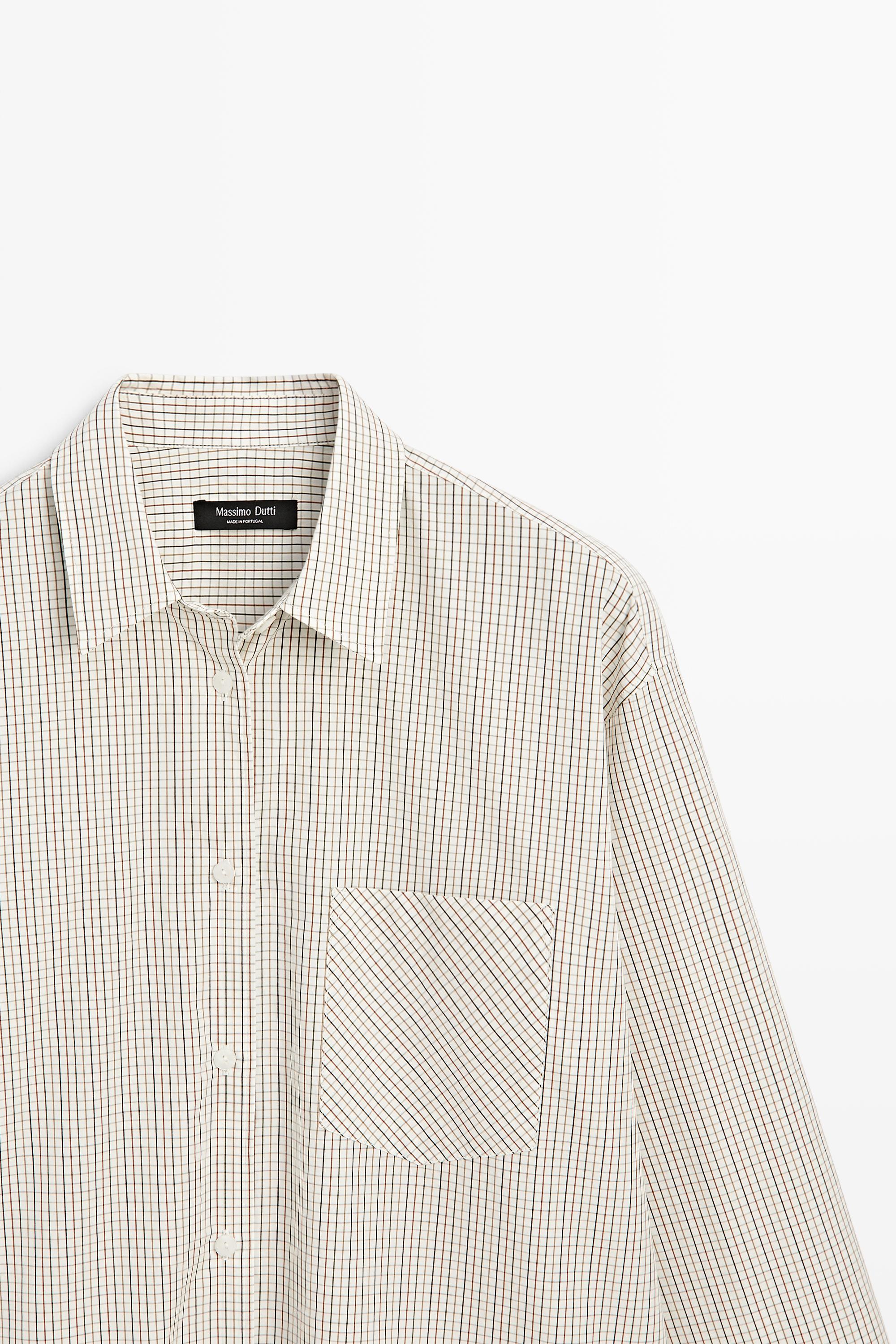 100% Cotton Check Shirt — WHITE