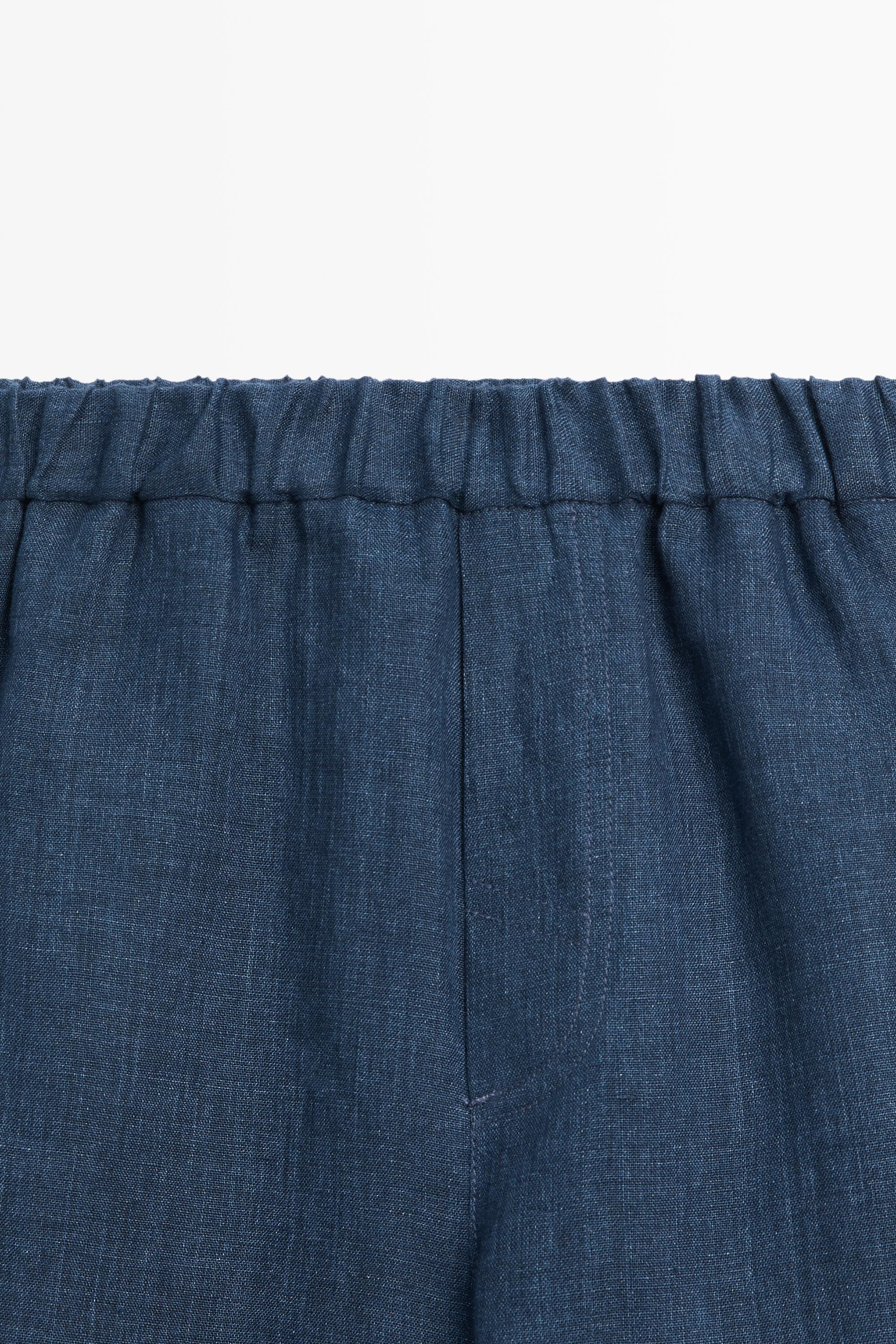Total look linen trousers — BLUE
