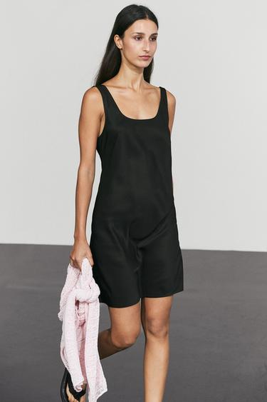 Flowing short strap dress — BLACK 3