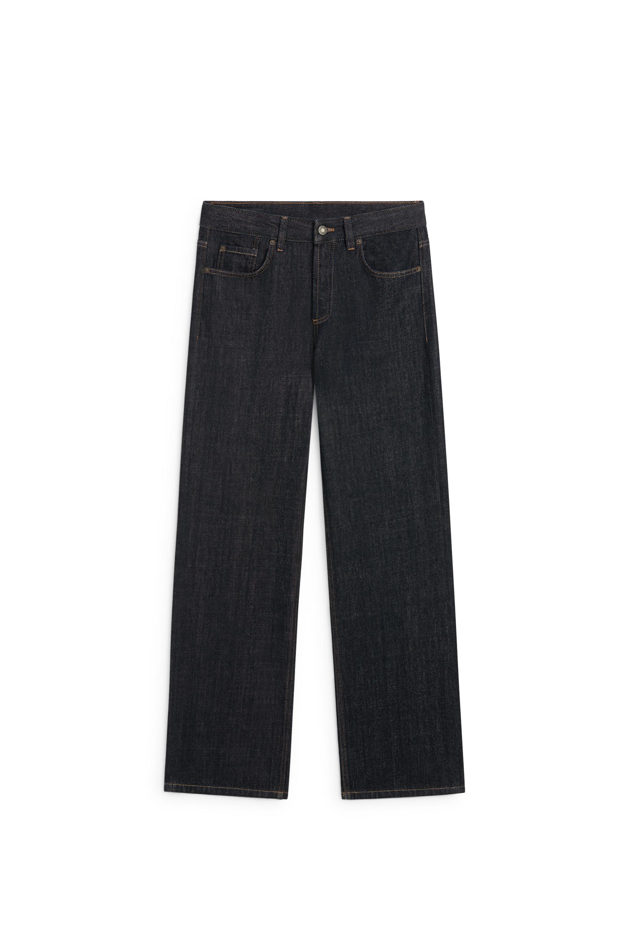 Mid-waist wide-leg jeans — DARK BLUE