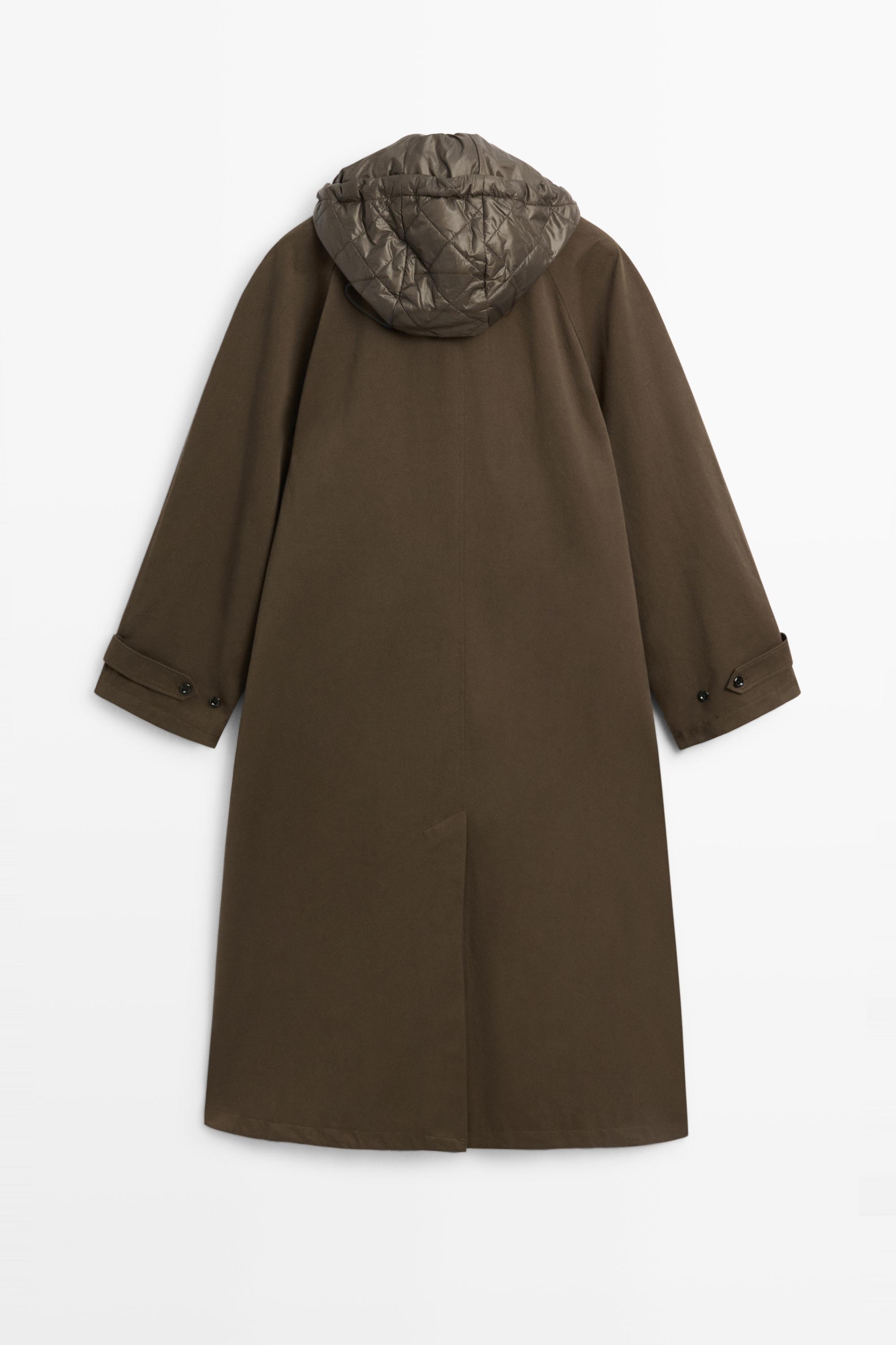 Removable Hood Trench Coat — KHAKI