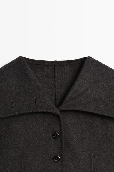 Short coat with high collar — ANTHRACITE GREY 9
