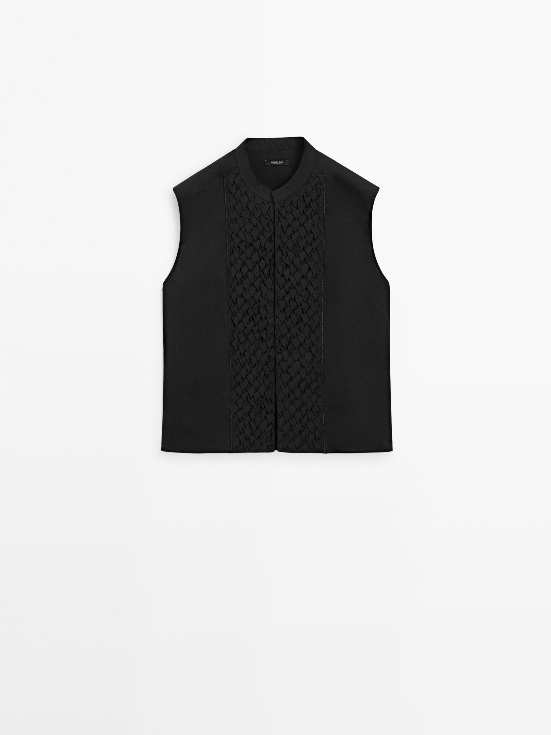 Cotton waistcoat with chest detail