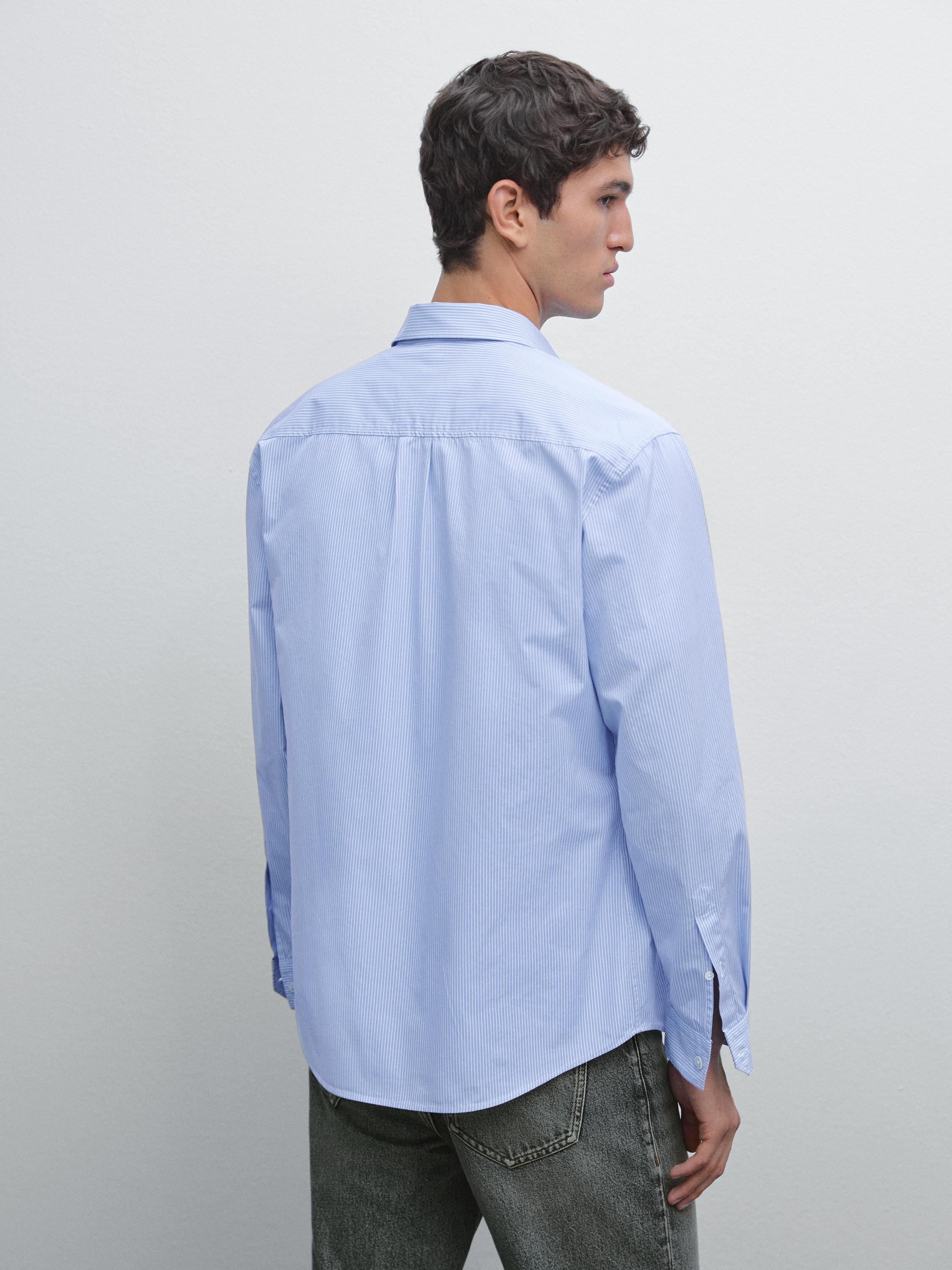 Camisa rayas popelín regular fit