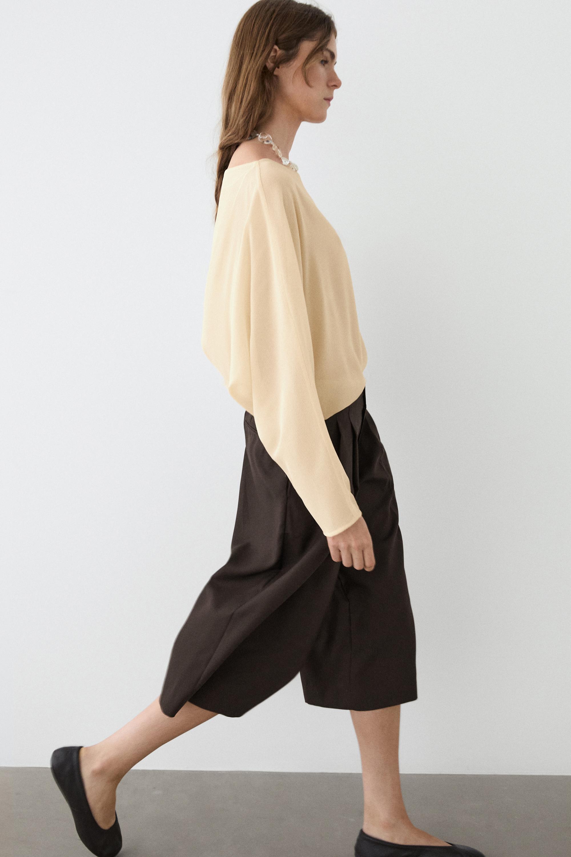 Flowing semi-sheer shirt — Mustard