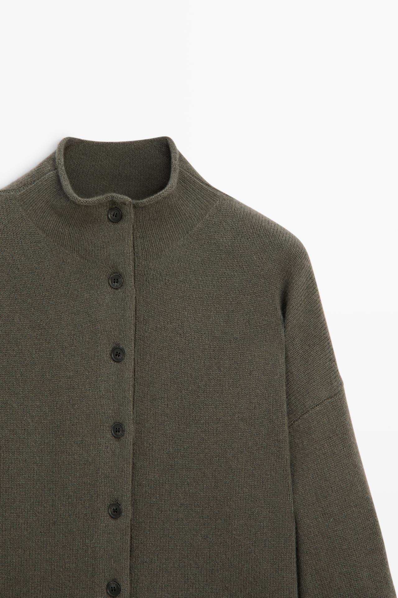 100% cashmere knit cardigan — GREEN