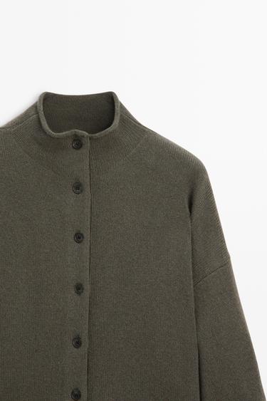 100% cashmere knit cardigan — GREEN 4