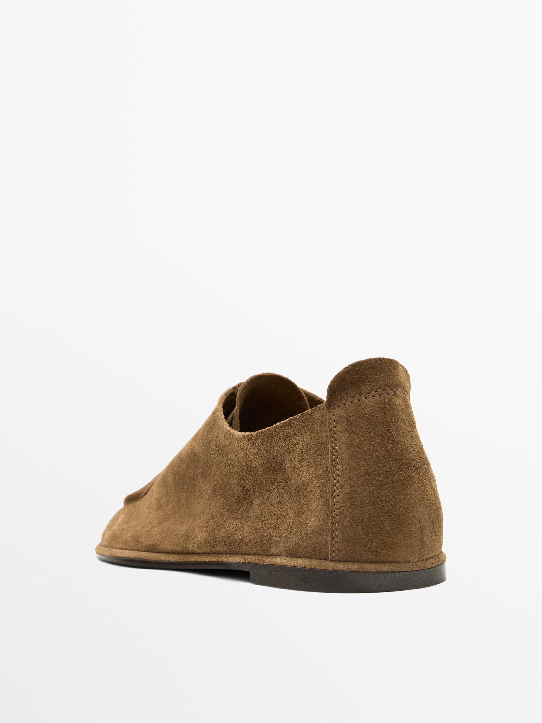 Soft leather lace-up shoes — CAMEL