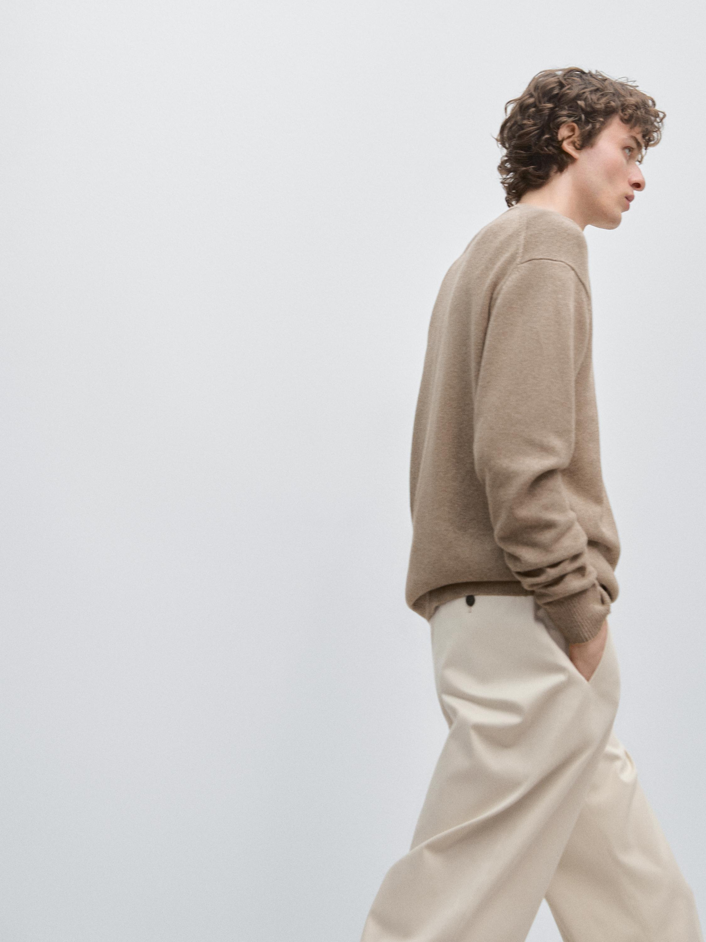 Tailored fit barrel trousers — BEIGE