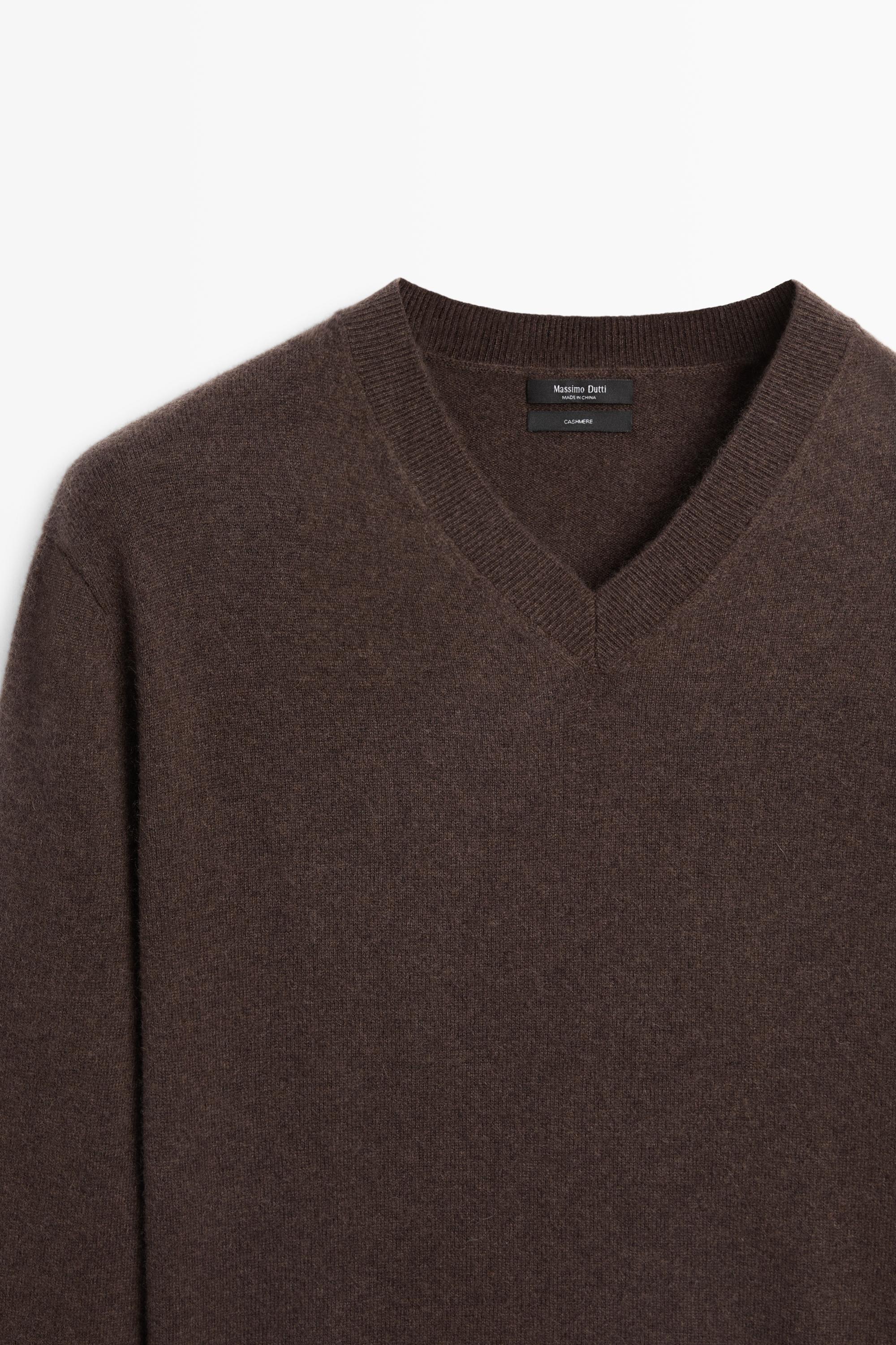 100% cashmere knit sweater — Tobacco brown
