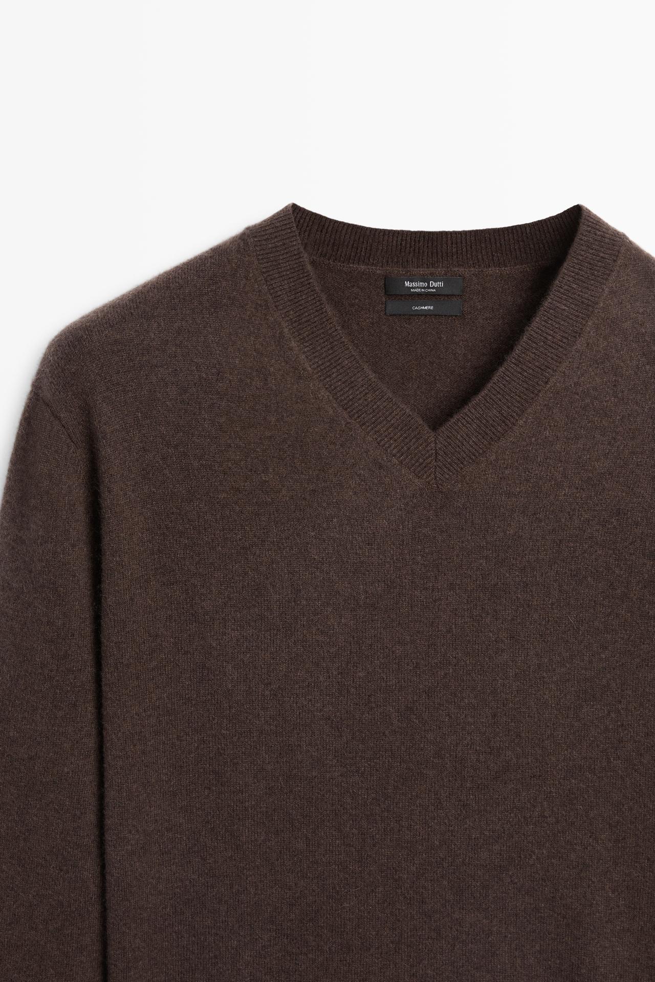 100% cashmere knit sweater — Tobacco brown