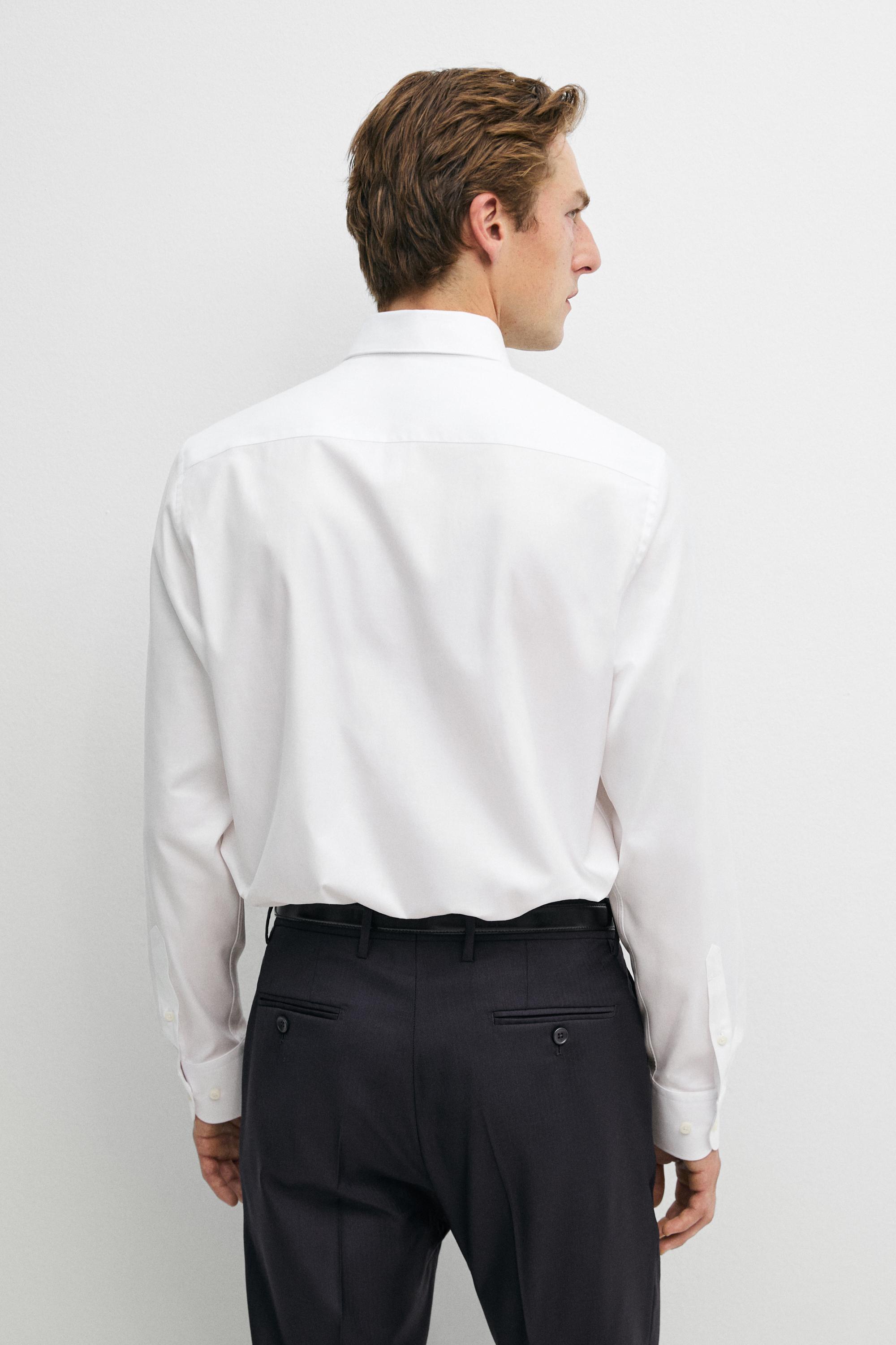 100% cotton regular fit shirt — WHITE