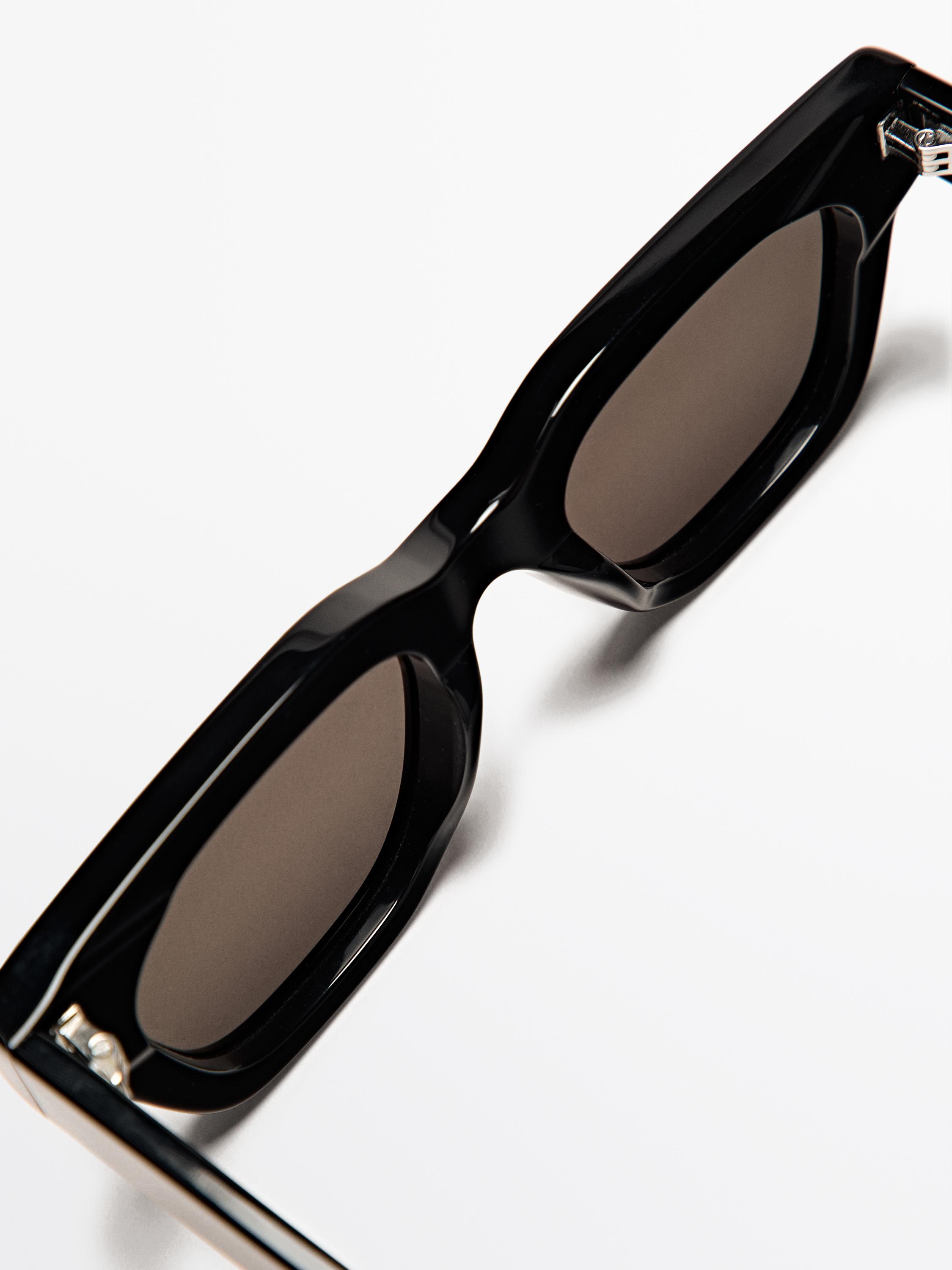 Angled rectangular sunglasses