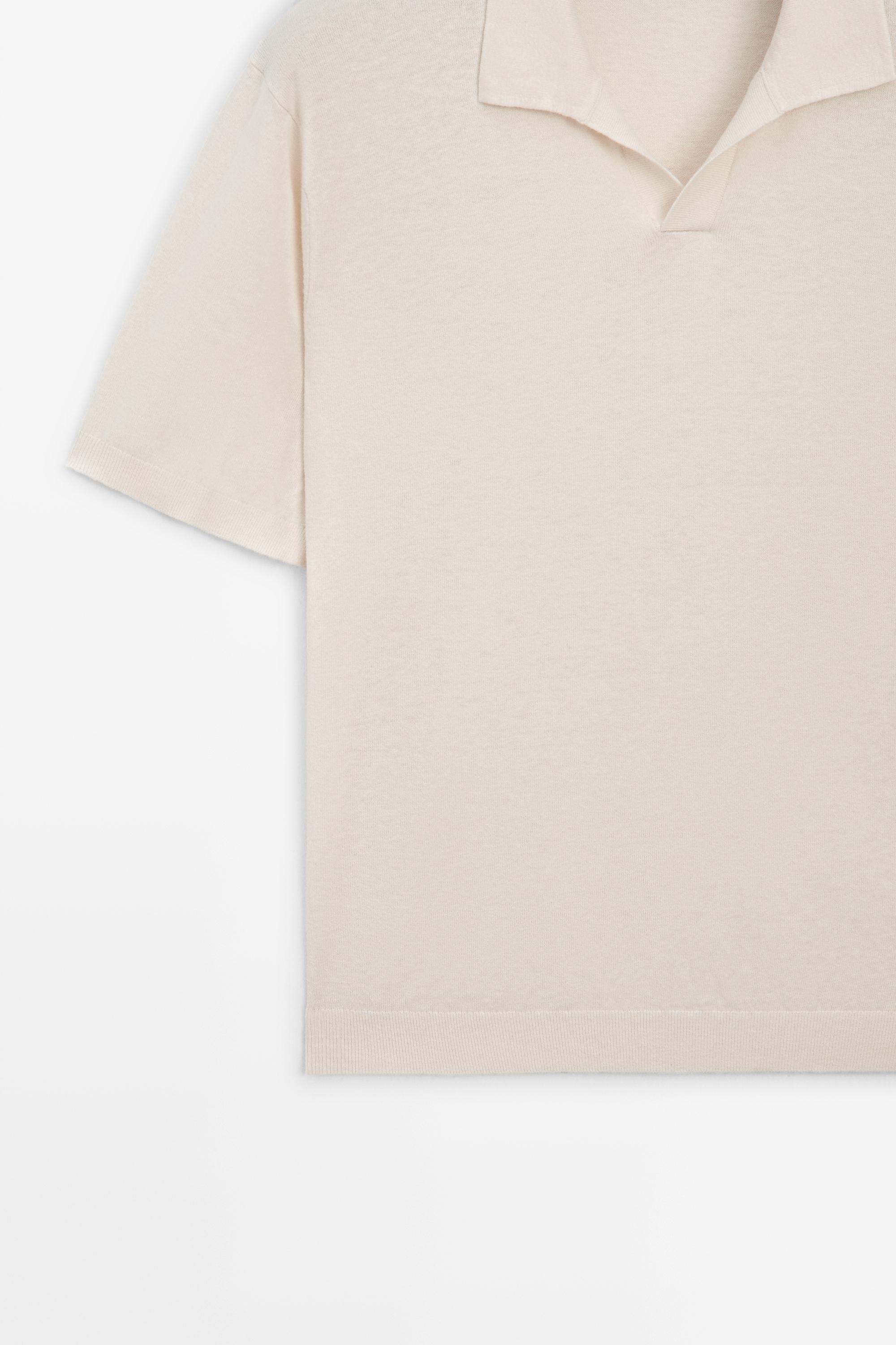 Cotton and linen knit polo sweater - LIMITED EDITION — CREAM