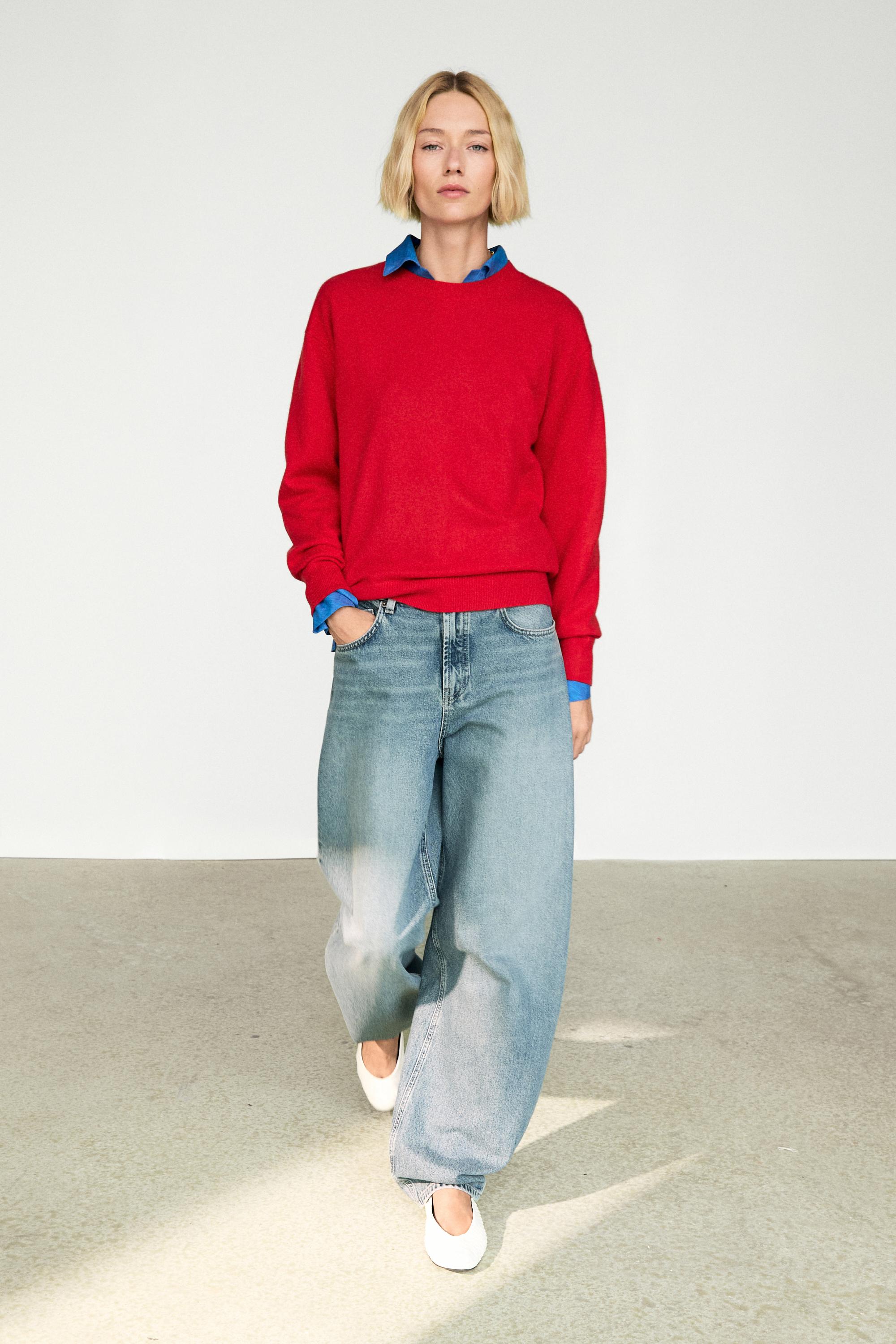 100% cashmere long sleeve sweater