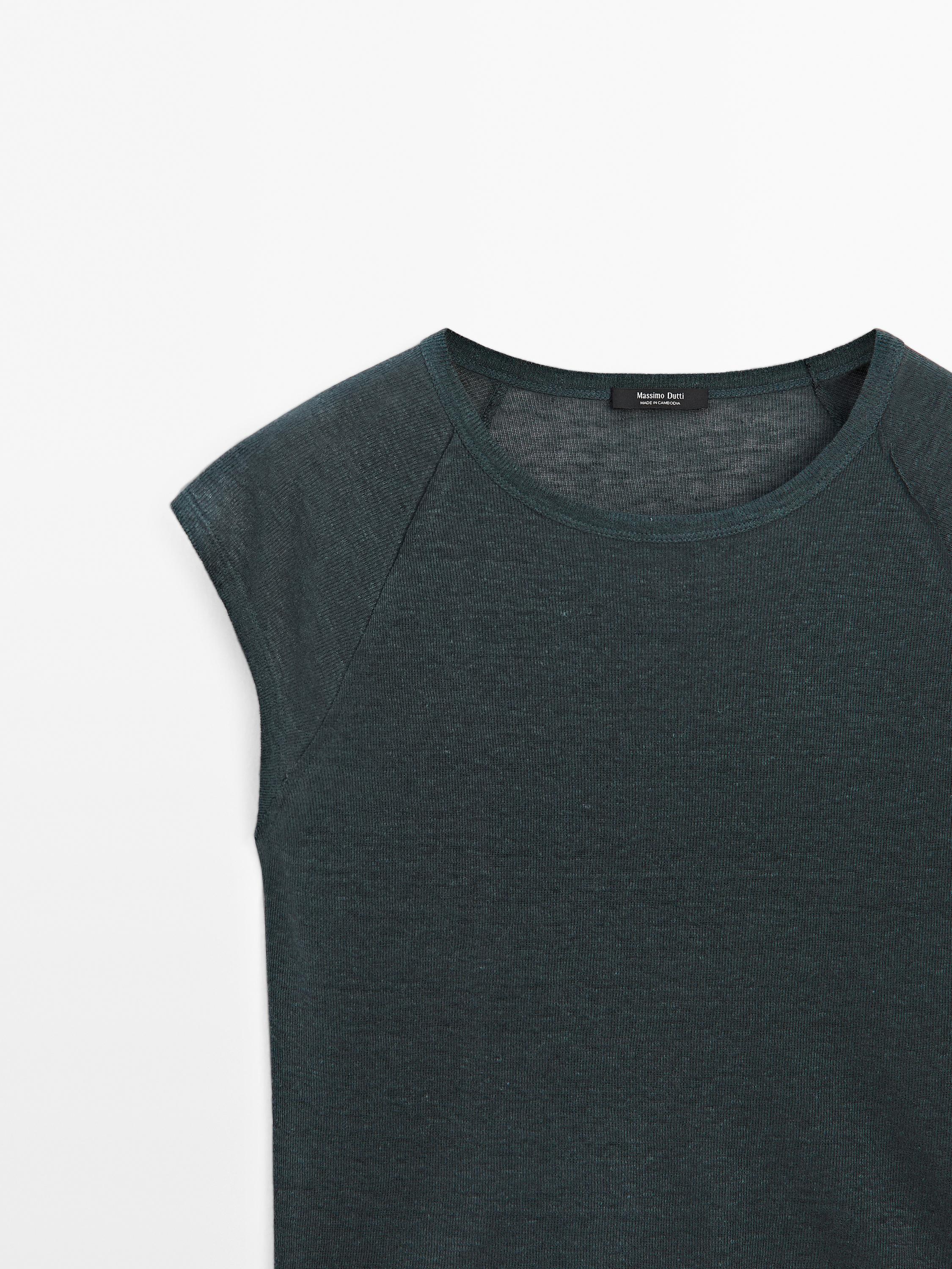 100% linen lightweight ribbed T-shirt
