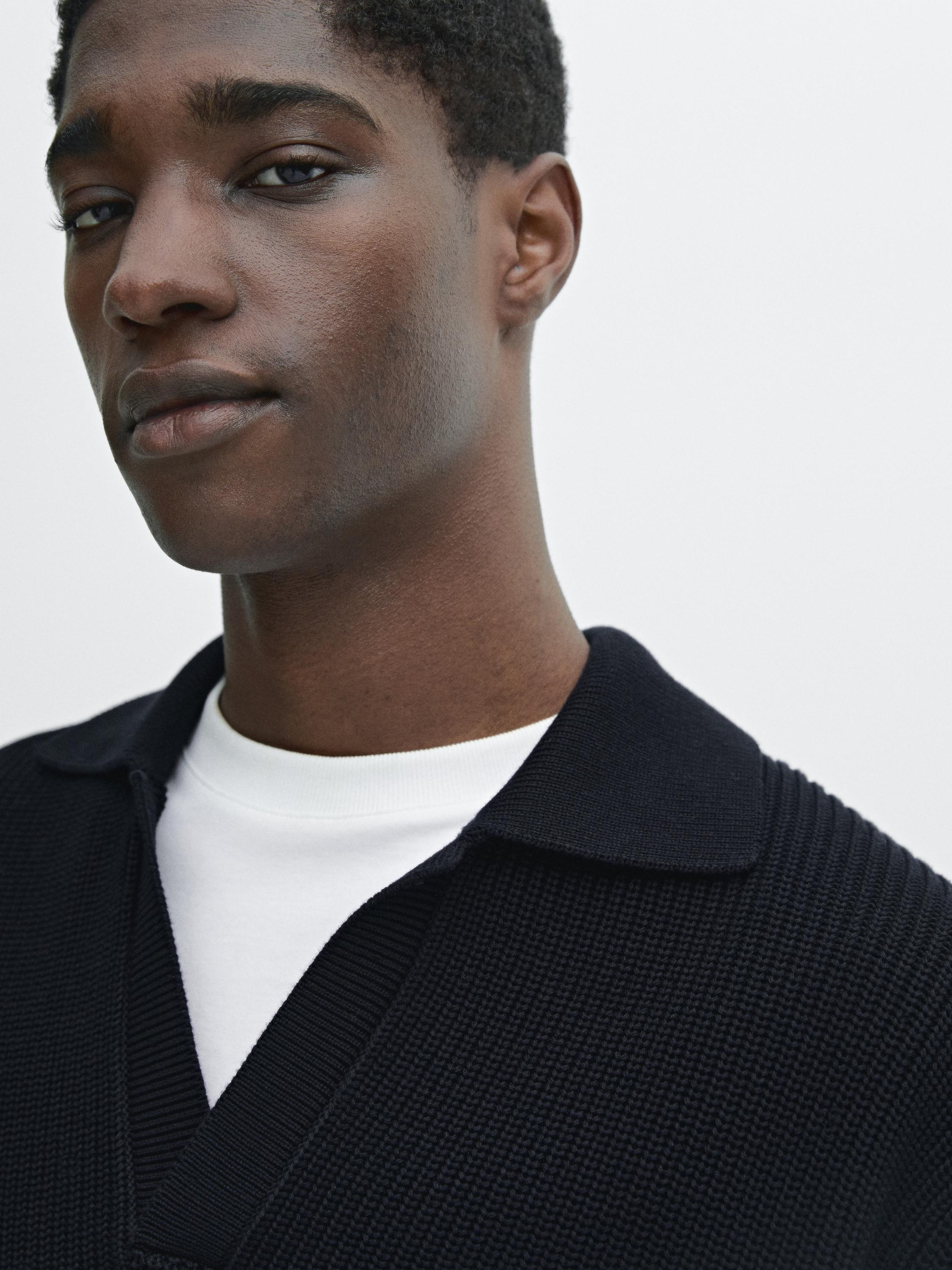 100% cotton ribbed knit sweater