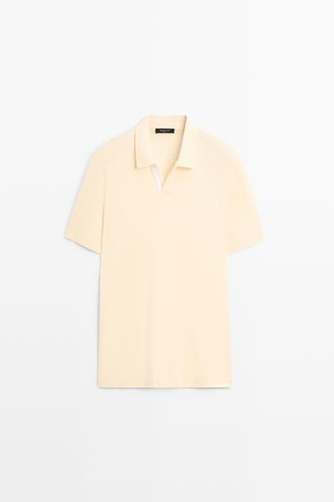 Short sleeve V-neck polo shirt — YELLOW 2