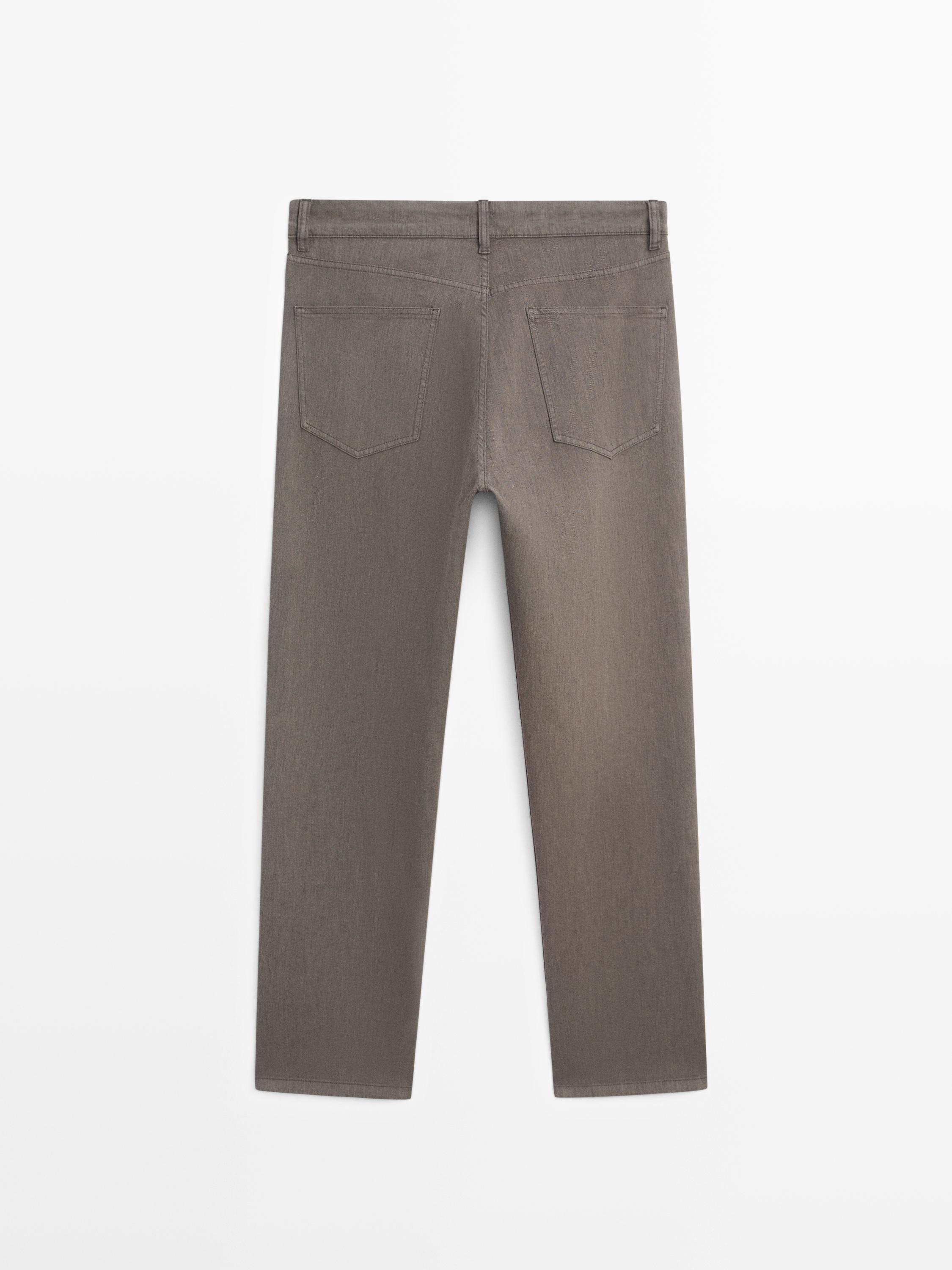 Tapered fit jeans — Greyish green