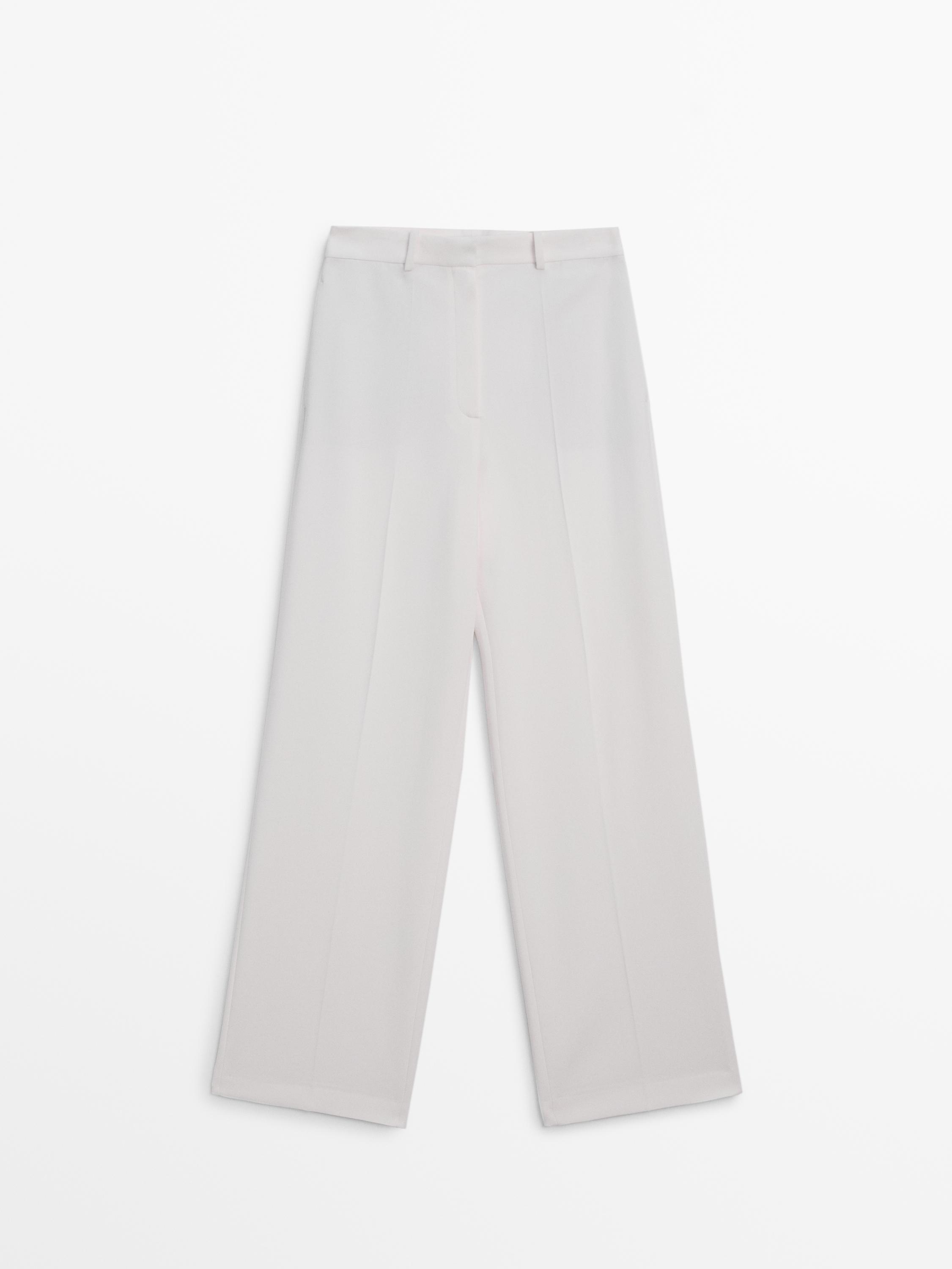 Pantalón straight fit crepé