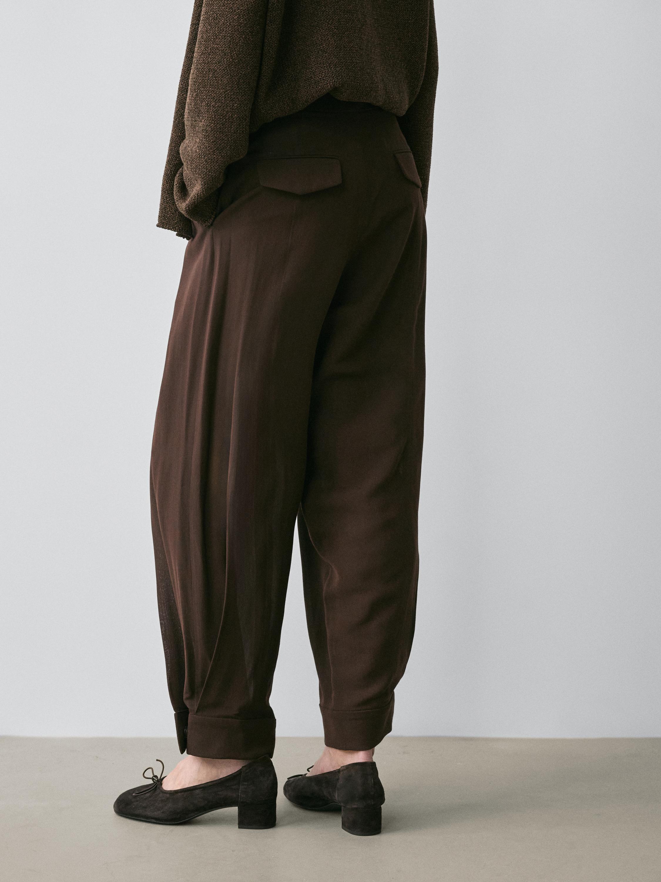 Darted sarouel trousers — BROWN